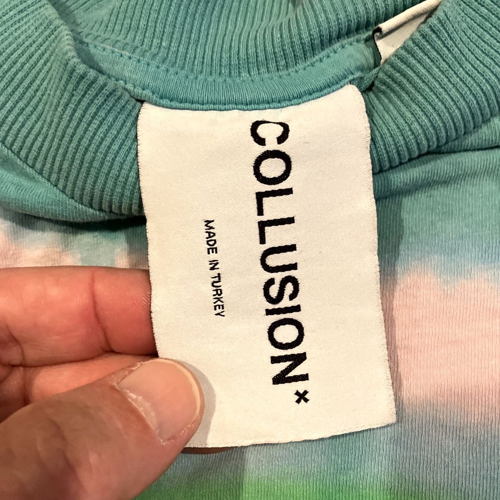 Vintage COLLUSION T-Shirt Long Sleeve Double-Sided Tie Dye Green M Mens Size US M / EU 48-50 / 2 - 3 Thumbnail