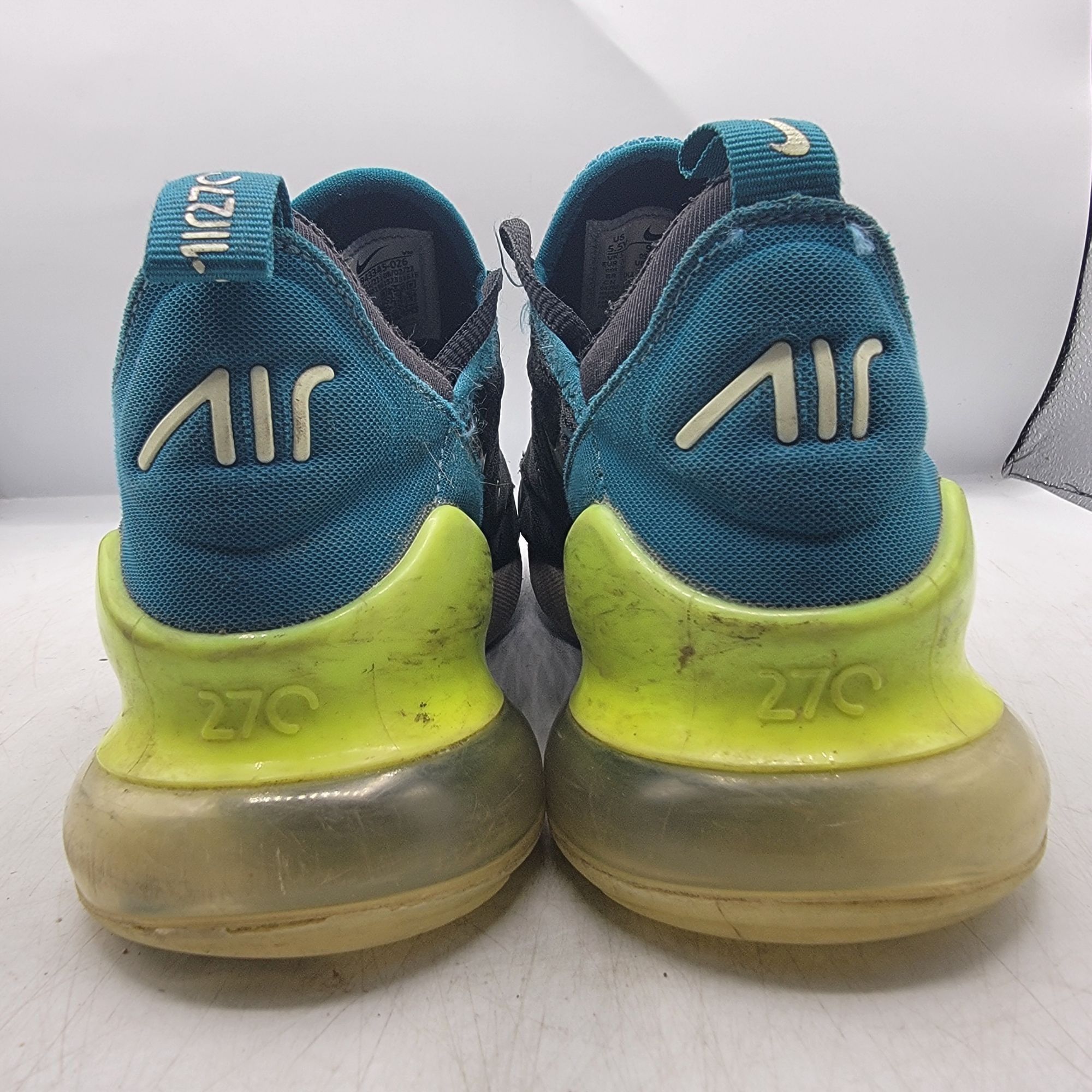 Nike Nike Air Max 270 GS Kids 5.5Y Black White Bright Spruce Snea Size US 7 / IT 37 - 5 Thumbnail