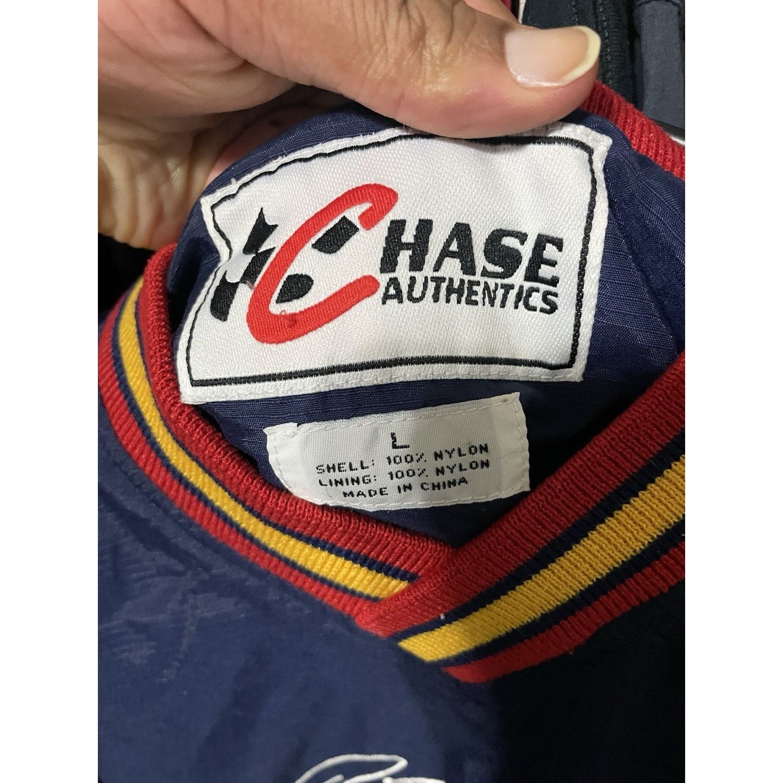 Chase Authentics Size L- VTG Jeff Gordon NASCAR Sleeve Nylon Pullover Sweater Size US L / EU 52-54 / 3 - 3 Thumbnail