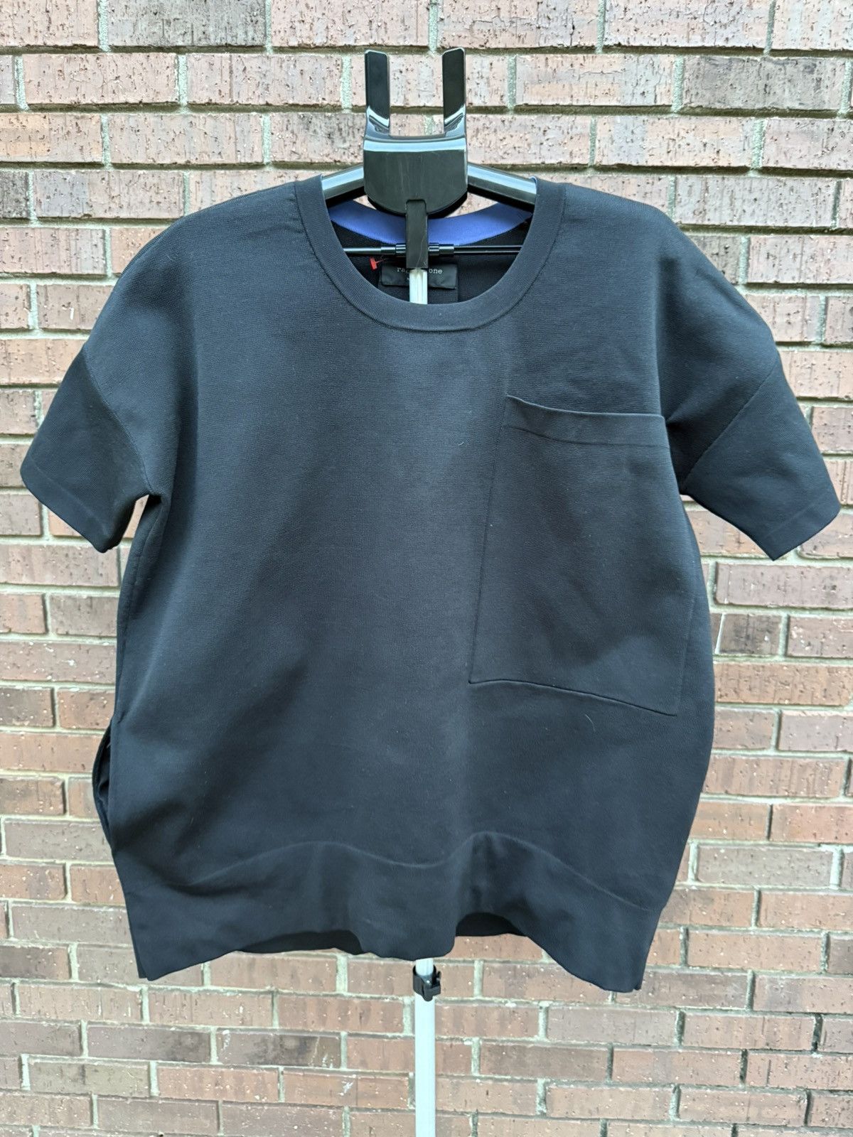 Rag & Bone Rag & Bone Black Oversized Heavyweight Jersey Top Shirt M/L Size M / US 6-8 / IT 42-44 - 4 Thumbnail