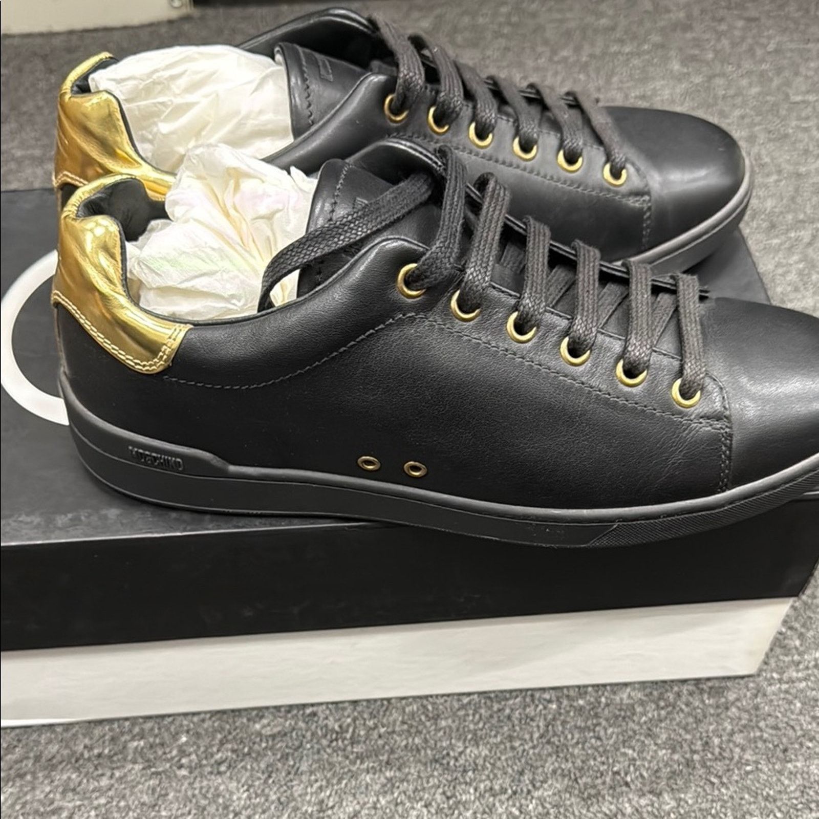 Moschino NWT Moschino Men's Black and Gold Sneakers Size 7 EU 40 Size US 7 / EU 40 - 4 Thumbnail