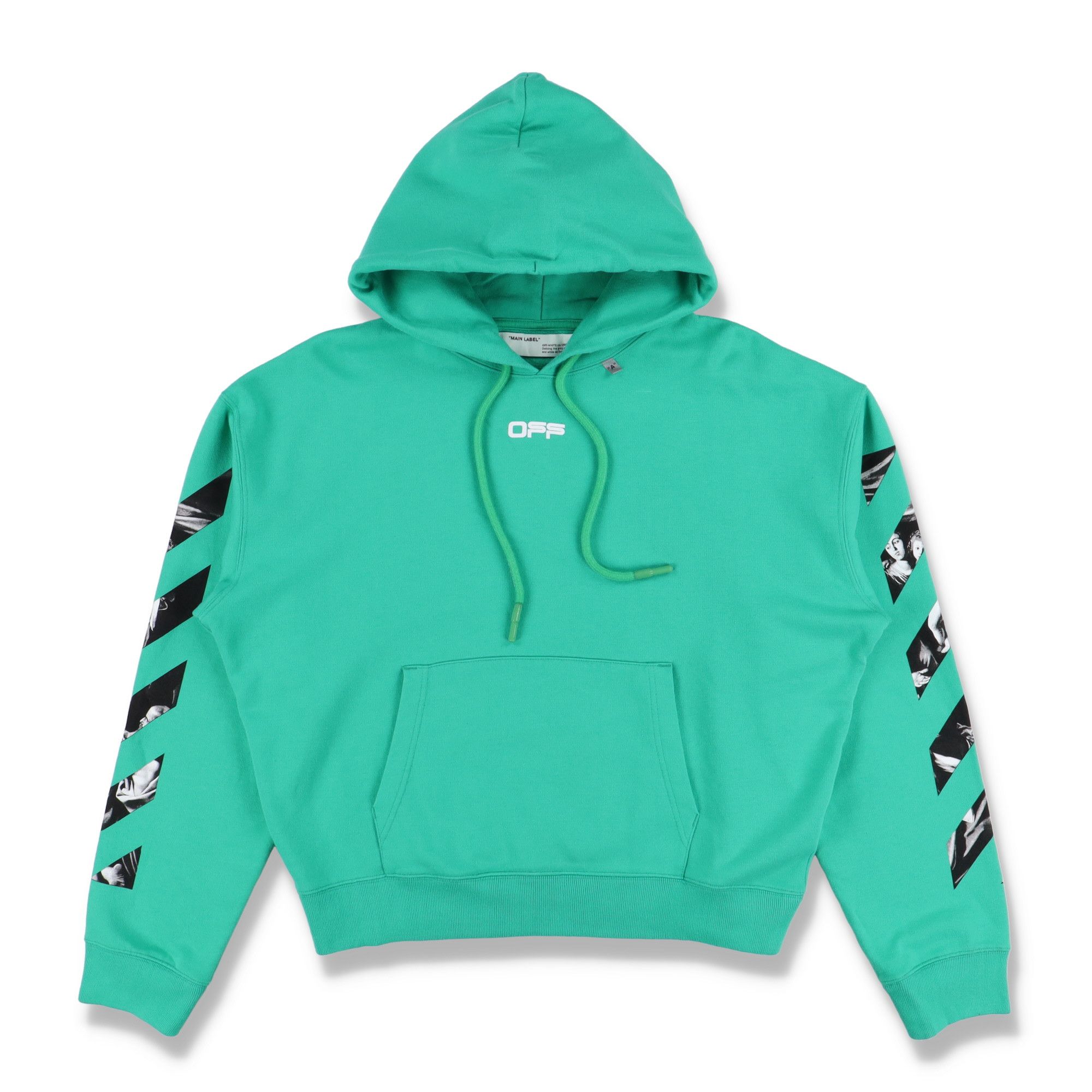 Off-White Green Caravaggio Diagonals Box Oversized Hoodie Size M / US 6-8 / IT 42-44 - 7 Thumbnail