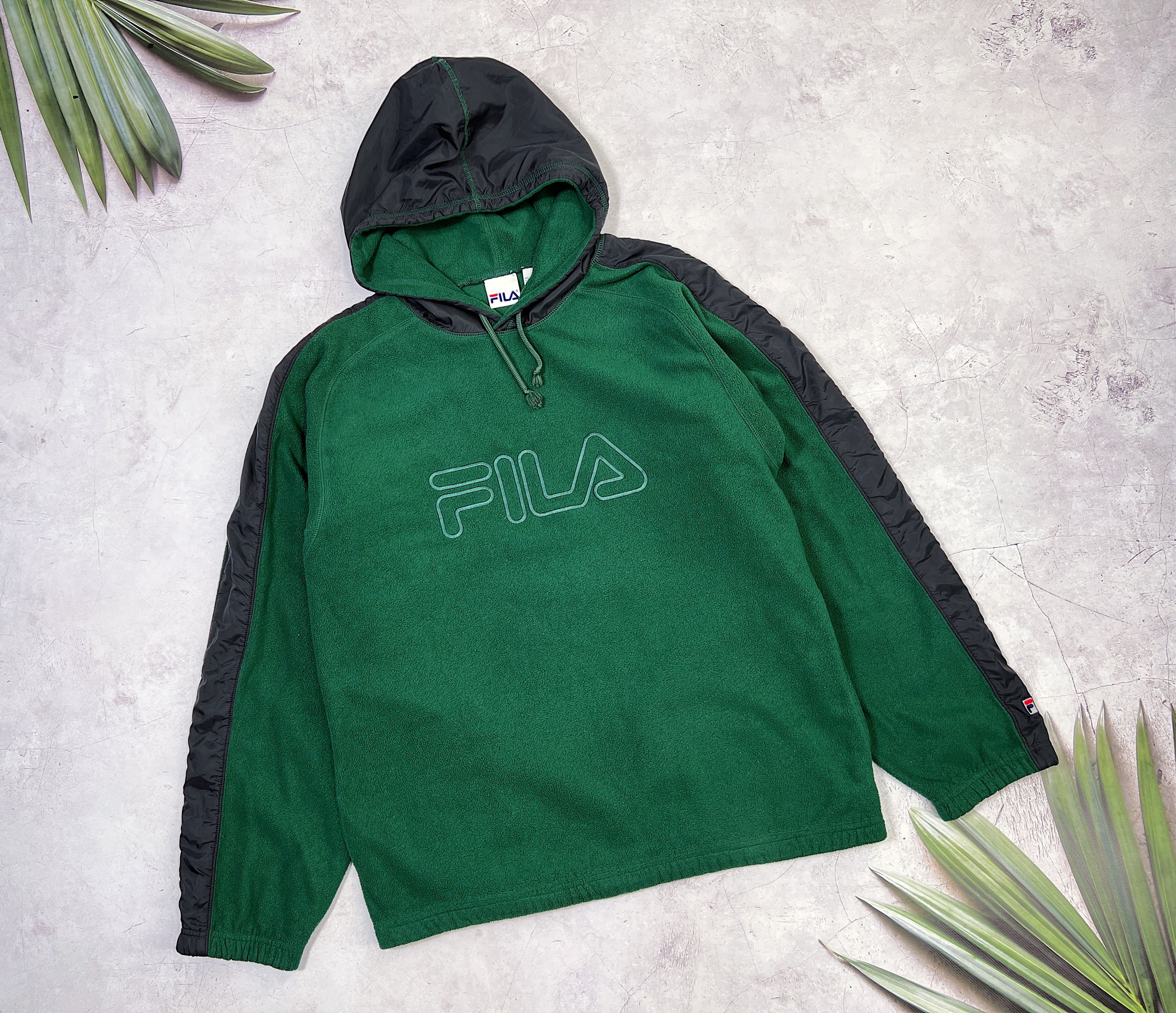 Fila × Vintage Vintage Fila Fleece Hoodie & Nylon Trims Size US L / EU 52-54 / 3 - 3 Thumbnail