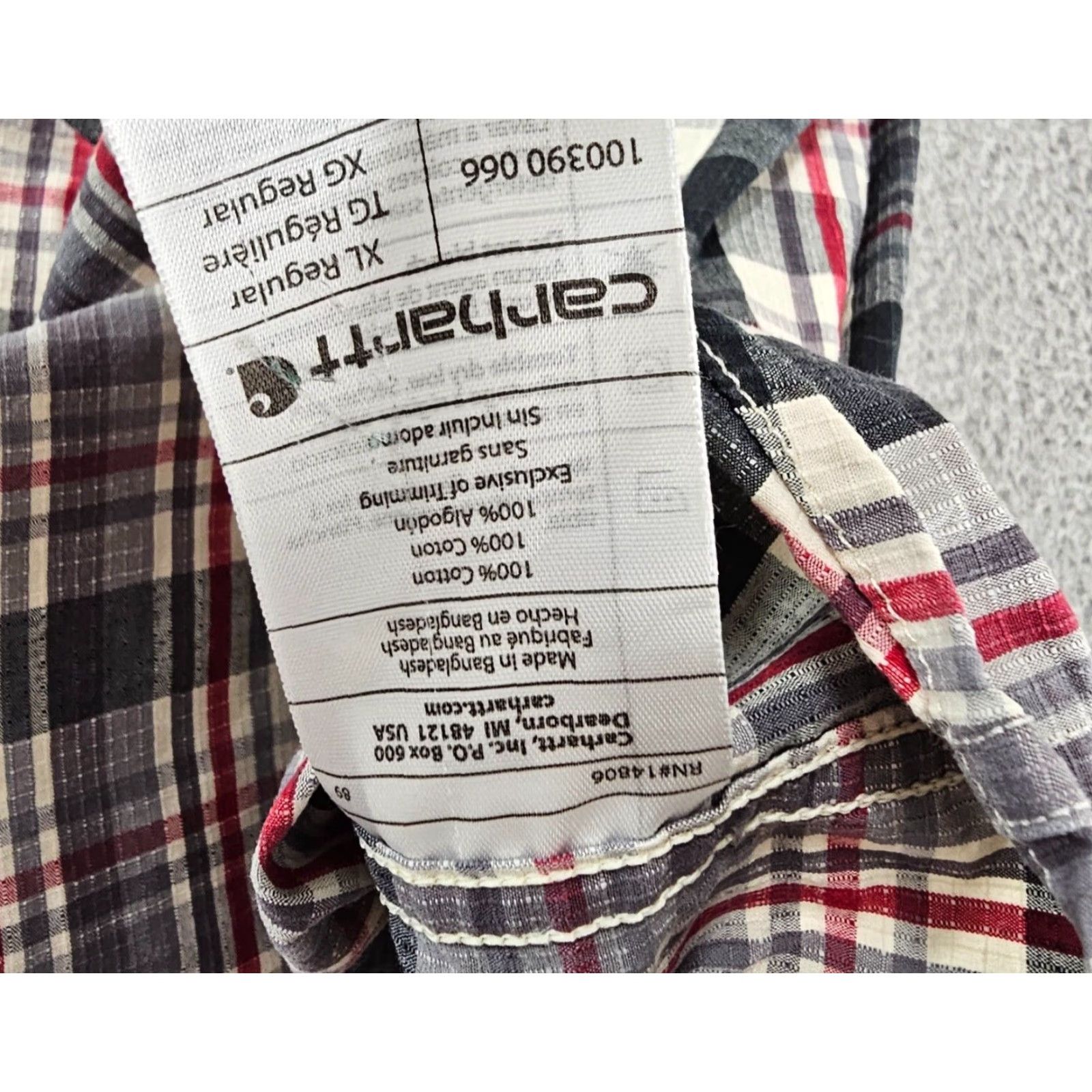 Carhartt Carhartt Shirt Mens XL Gray Plaid Relaxed Fit Workwear Cotton Button Up Size US XL / EU 56 / 4 - 6 Thumbnail
