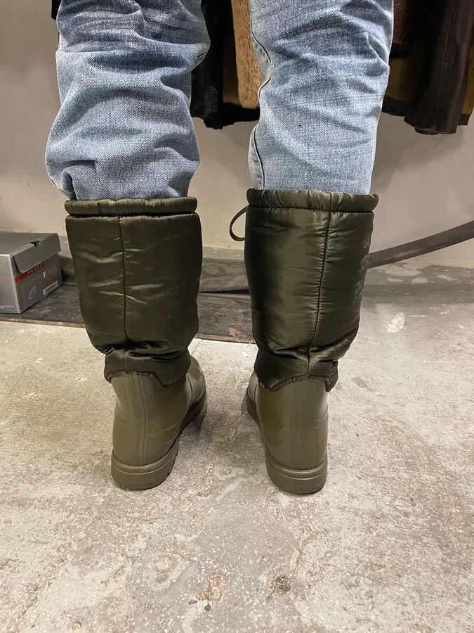 Dolce & Gabbana FW2008 Dolce & Gabbana Olive Puffer Wallies Boots Size US 8 / EU 41 - 5 Thumbnail