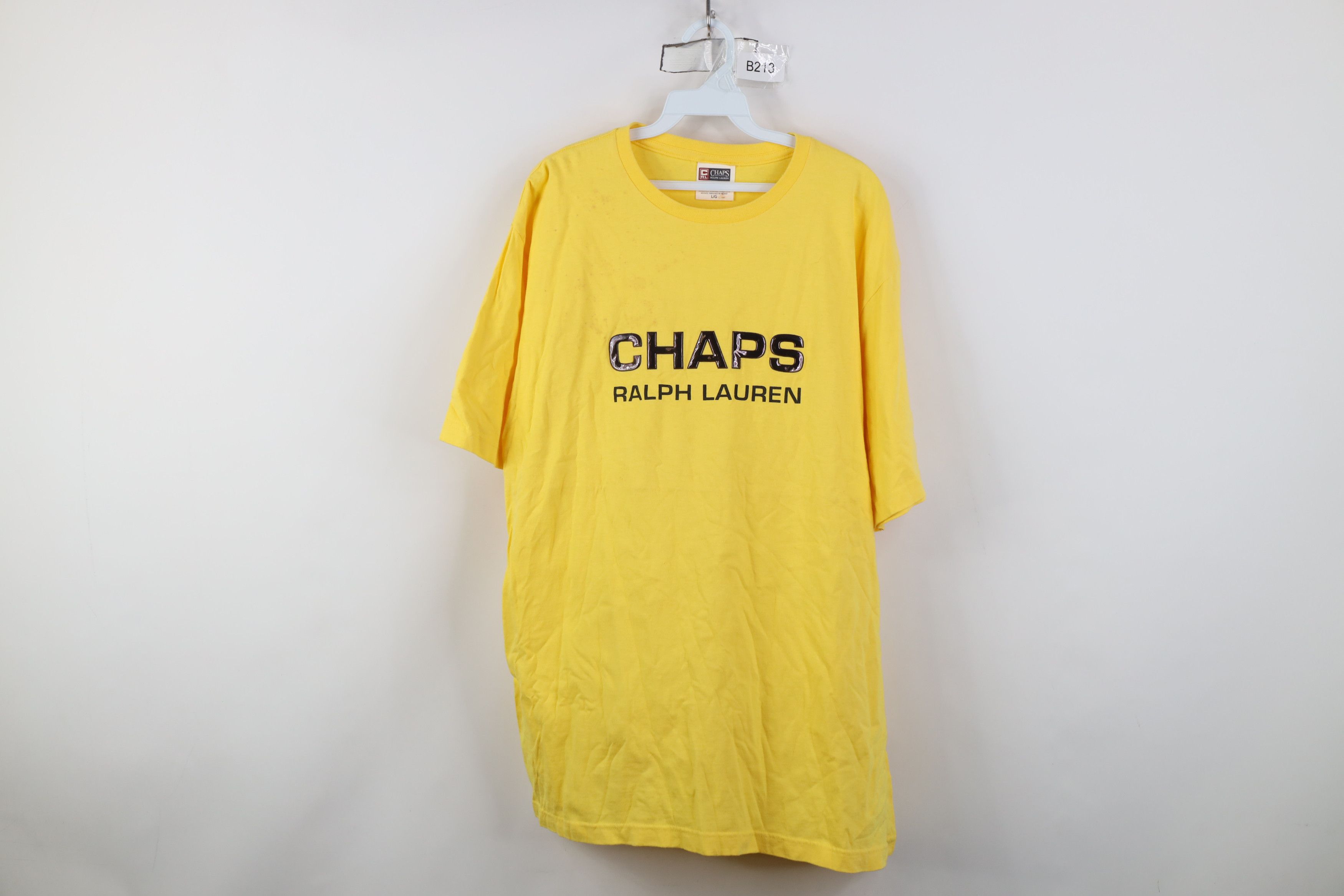 Ralph Lauren Vintage 90s Y2K Chaps Ralph Lauren Spell Out T-Shirt Yellow Size US L / EU 52-54 / 3 - 1 Thumbnail
