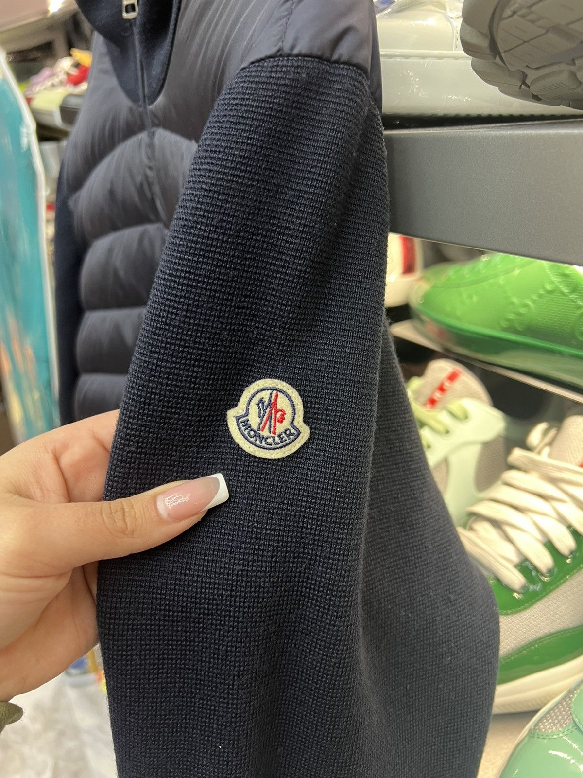 Moncler Moncler Navy Padded Wool Cardigan Size US XL / EU 56 / 4 - 6 Thumbnail