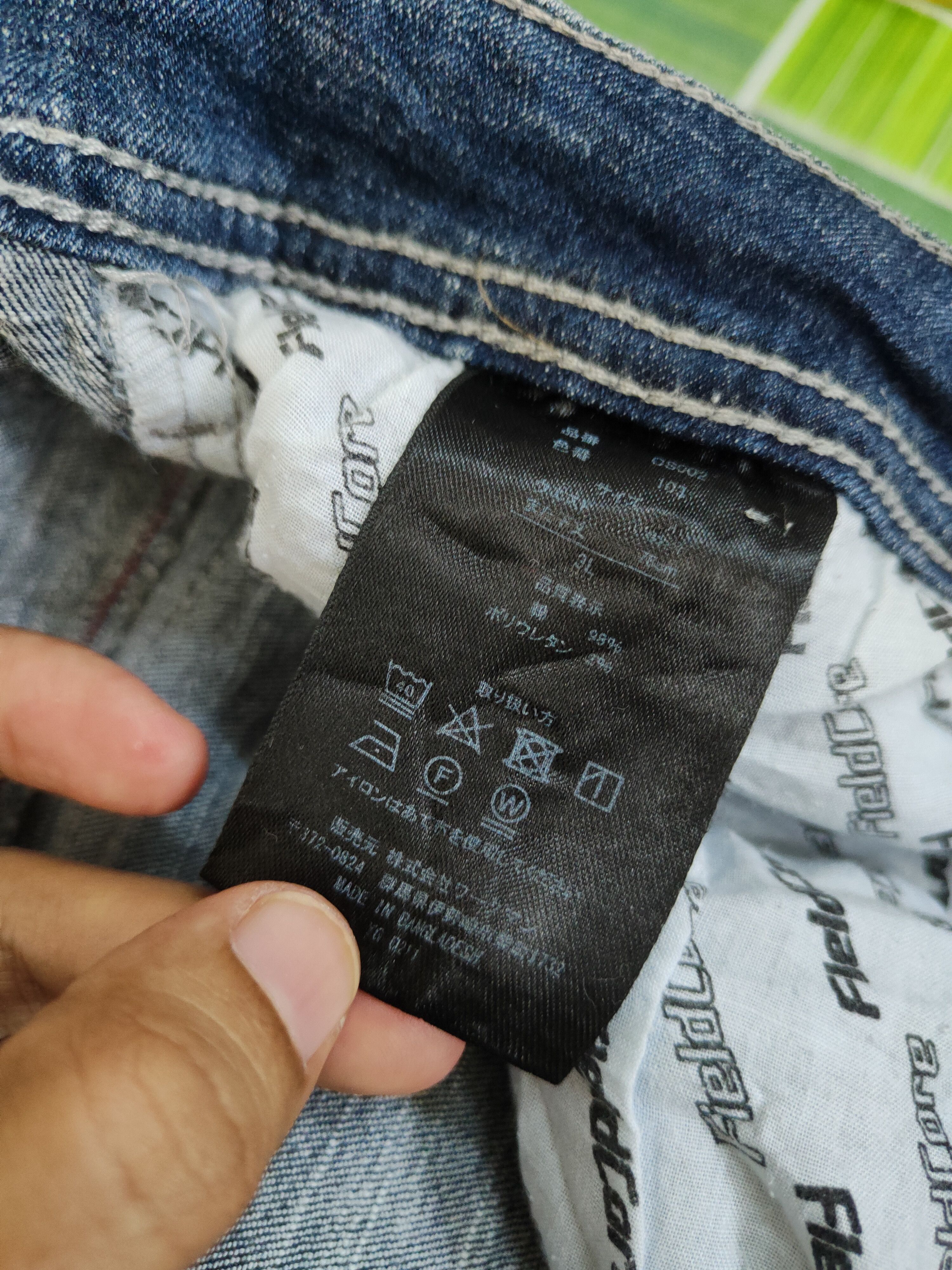 Japanese Brand FieldCore Dark Blue Distressed Ripped cargo Jeans #W1962 Size US 36 / EU 52 - 11 Thumbnail