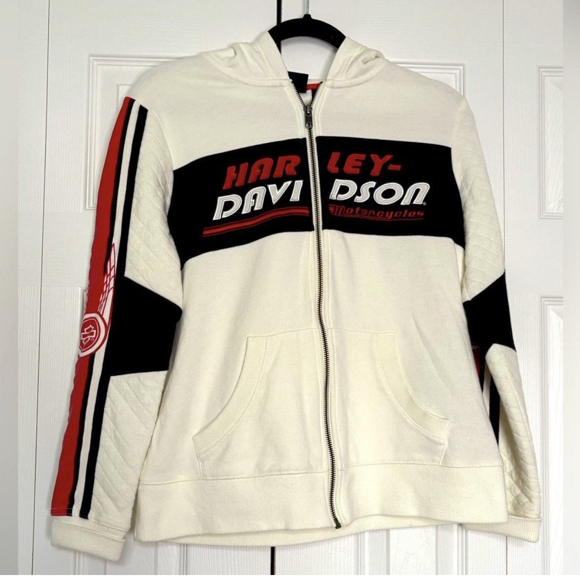 Harley Davidson Harley-Davidson White Black Red Zip Up Sweatshirt Size Med Size M / US 6-8 / IT 42-44 - 1 Thumbnail