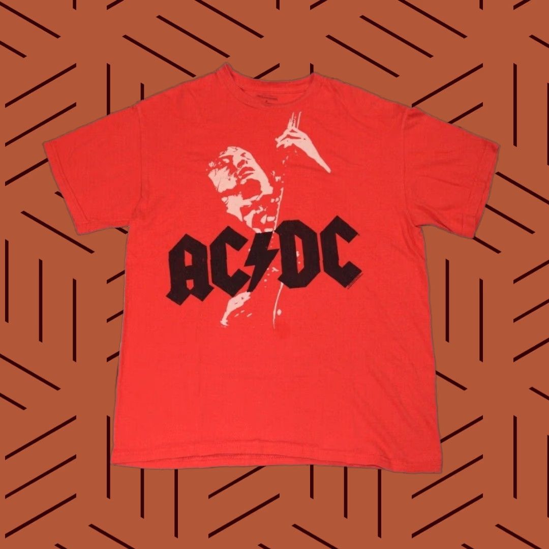 Vintage AC/DC Shirt - AC/DC Angus Young Guitar Tee - 80s Rock Live Nation Cotton Short Sleeve M - Red - Mens Medium Size US M / EU 48-50 / 2 - 1 Thumbnail