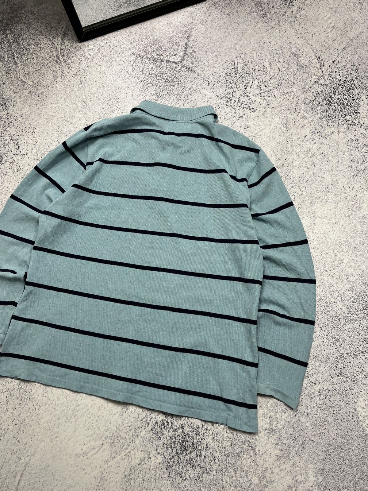 Lacoste × Vintage Vintage Lacoste Blue Rugby Long Sleeve Striped 90s Mini Logo Size US L / EU 52-54 / 3 - 13 Thumbnail