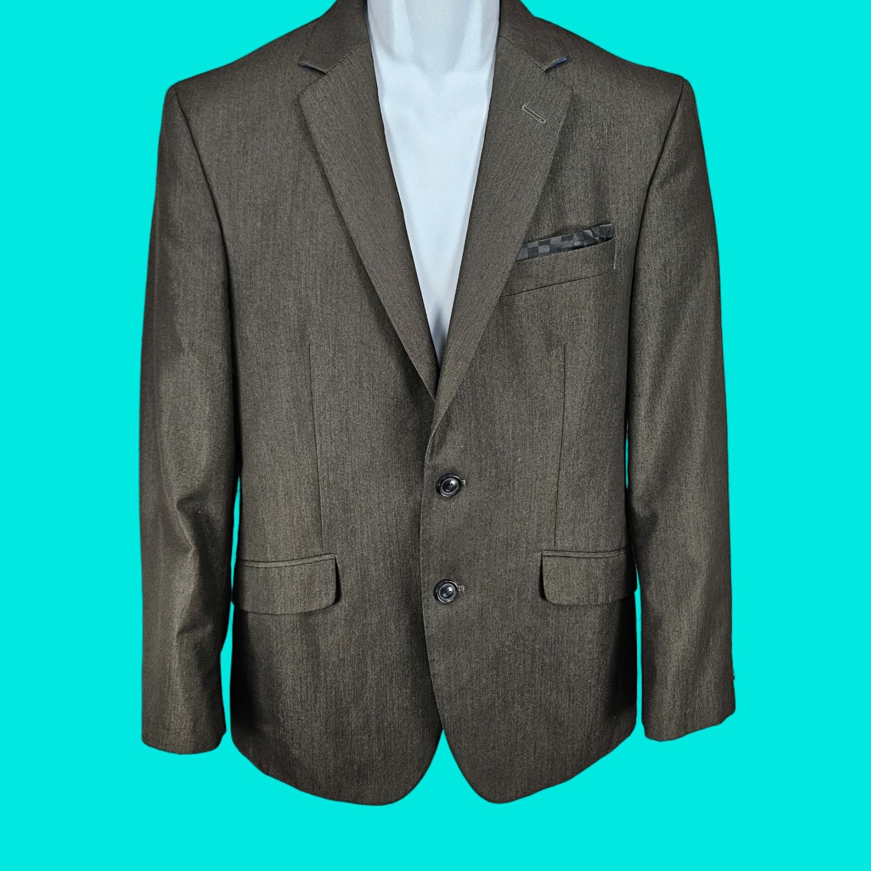 Billy London VINTAGE Billy London Brown 2 Button Double-Vented Notch Blazer Sport Coat Jacket 38S Mens Regular Brown Solid 2 Piece Jacket Size 38 Size 38R - 1 Thumbnail