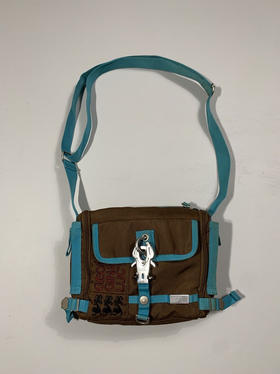 Avant Garde x Bag Vintage Ggl George Gina & Lucy Crossbody Messenger Bag Y2K in Brown, Men's