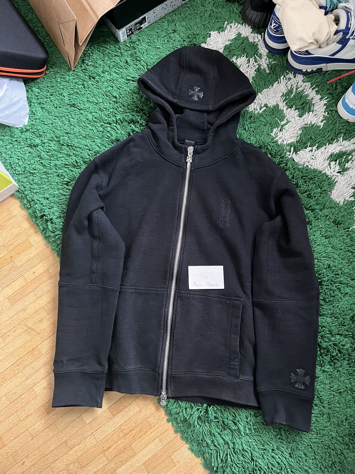 Chrome Hearts Leather Patches Zip Hoodie