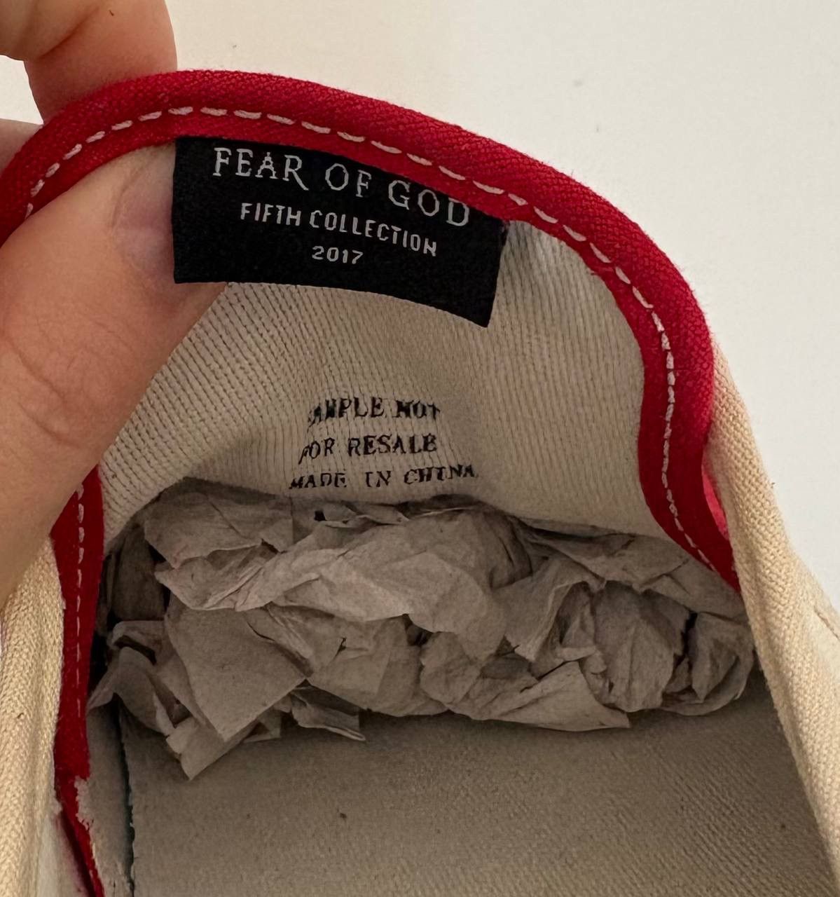 Fear of God × Vans 1of3 Unreleased Fear Of God X Vans Slip-on White Red sample Size US 9 / EU 42 - 7 Thumbnail