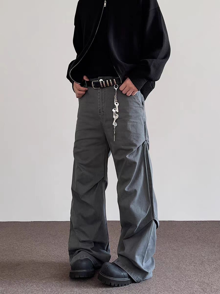 Japanese Brand × Vintage High Street Pleated Design Micro Flare Casual Pants Size US 32 / EU 48 - 2 Thumbnail