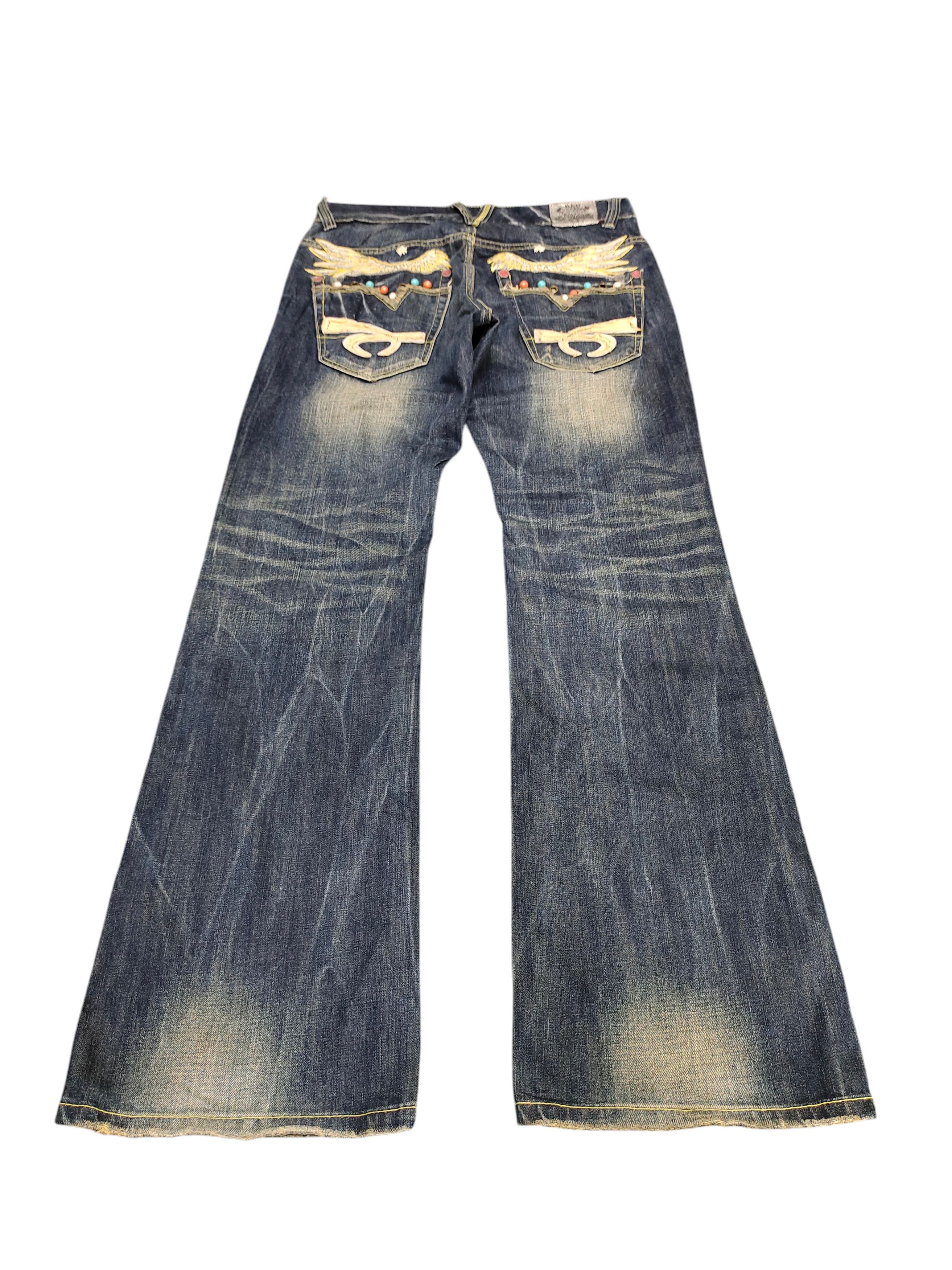 Flare Jeans Red Pepper Wings Embroidered Denim Bootcut