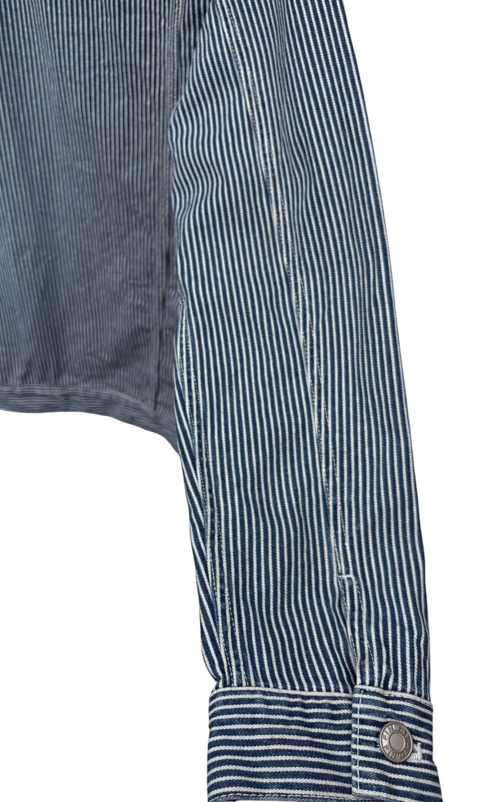 Japanese Brand Fin Way Hickory Stripes Workers Zipper Jacket Size US M / EU 48-50 / 2 - 11 Thumbnail