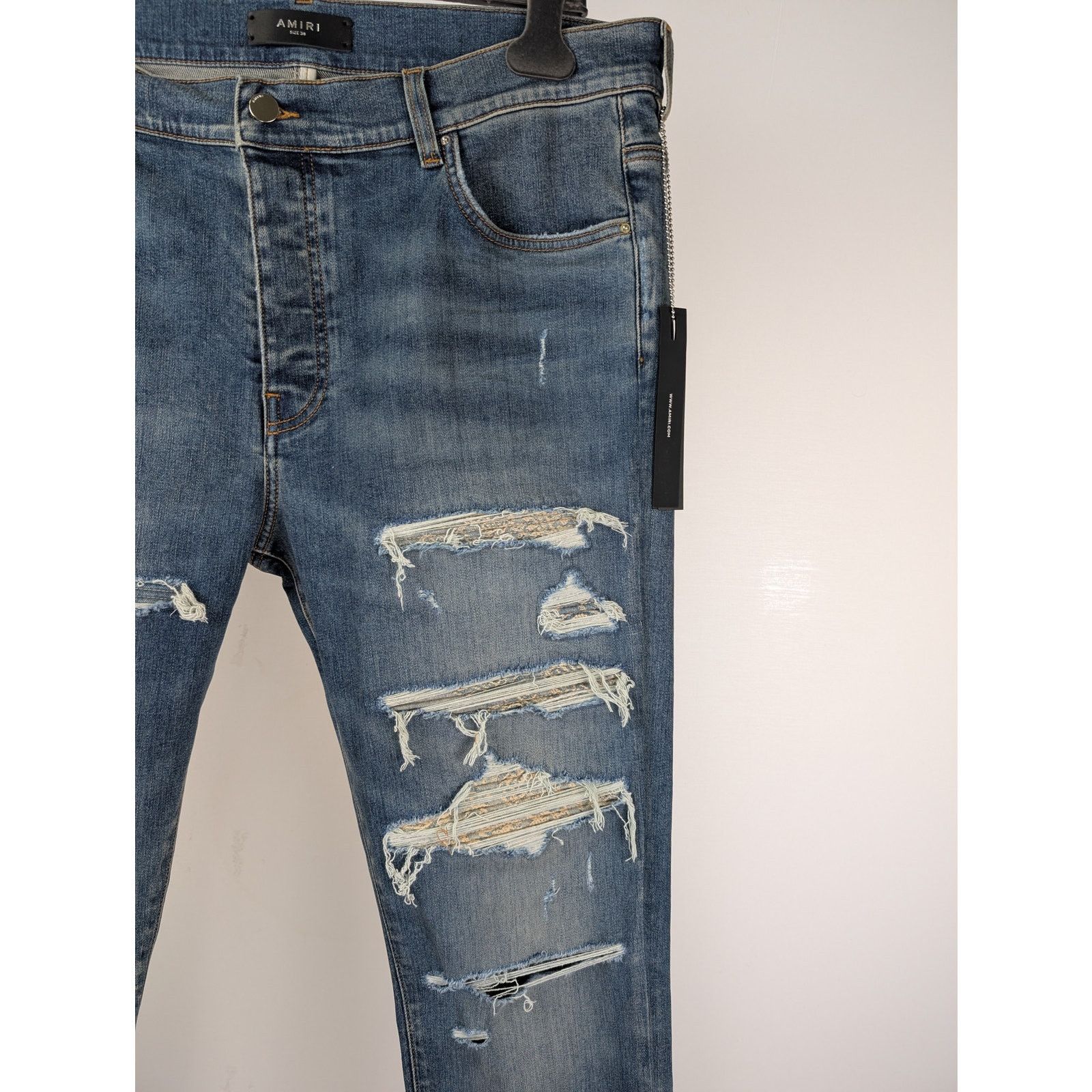 Amiri o1rshd1 Bandana Jacquard Jean in Crafted Indigo Blue Size US 29 - 5 Thumbnail
