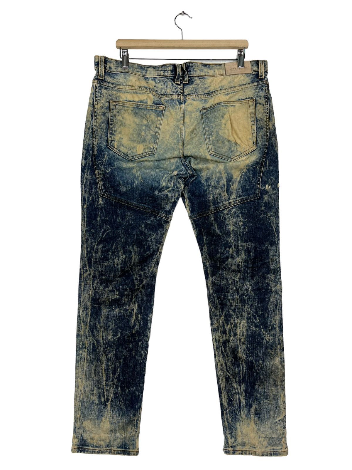 Golden Denim 🔥 GOLDEN DENIM DYED ACID WASH BIKER STRECH SLIM FITS Size US 36 / EU 52 - 7 Thumbnail