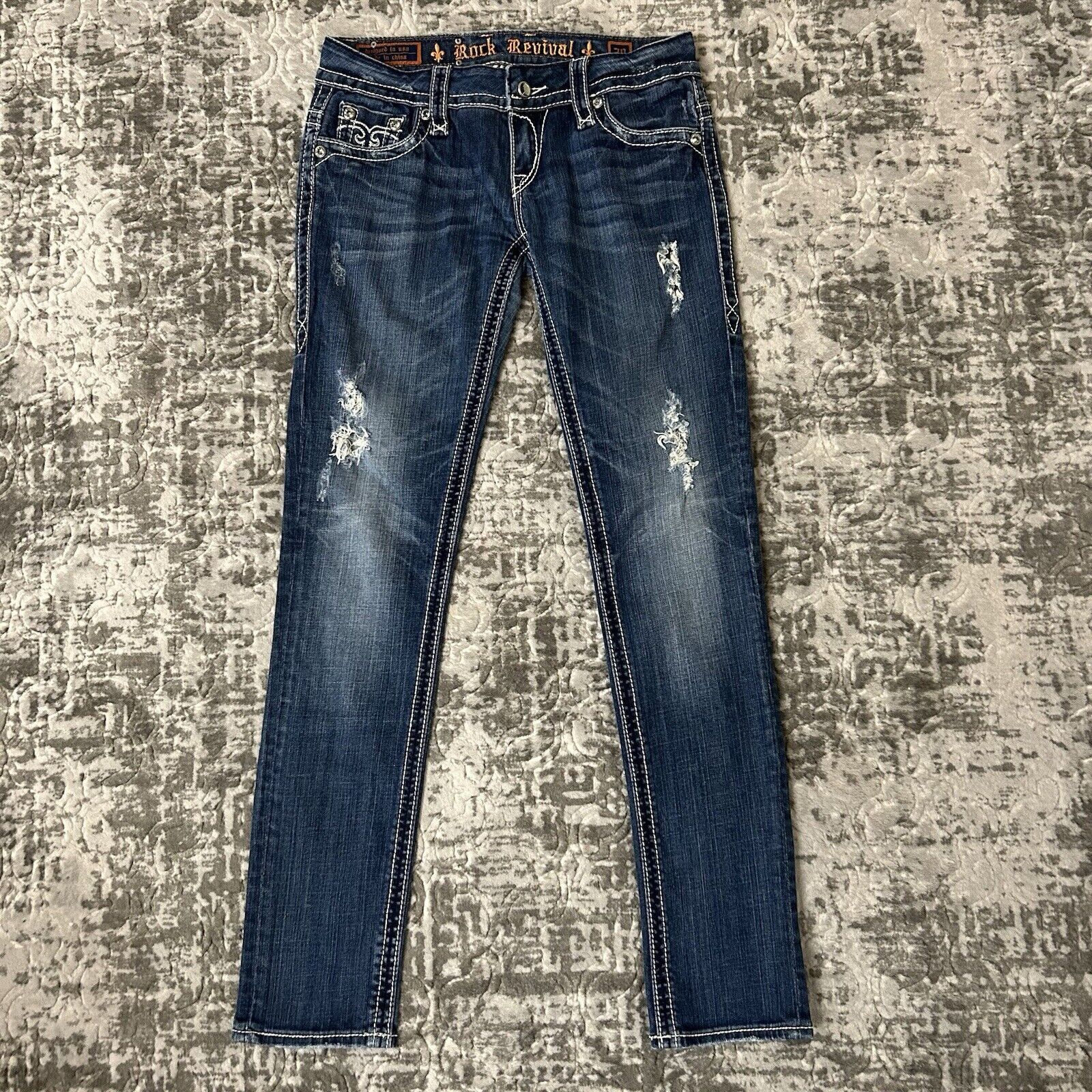 Rock Revival Rock Revival Christina Skinny Jeans Distressed Women’s Sz 28 Size 28" / US 6 / IT 42 - 2 Thumbnail