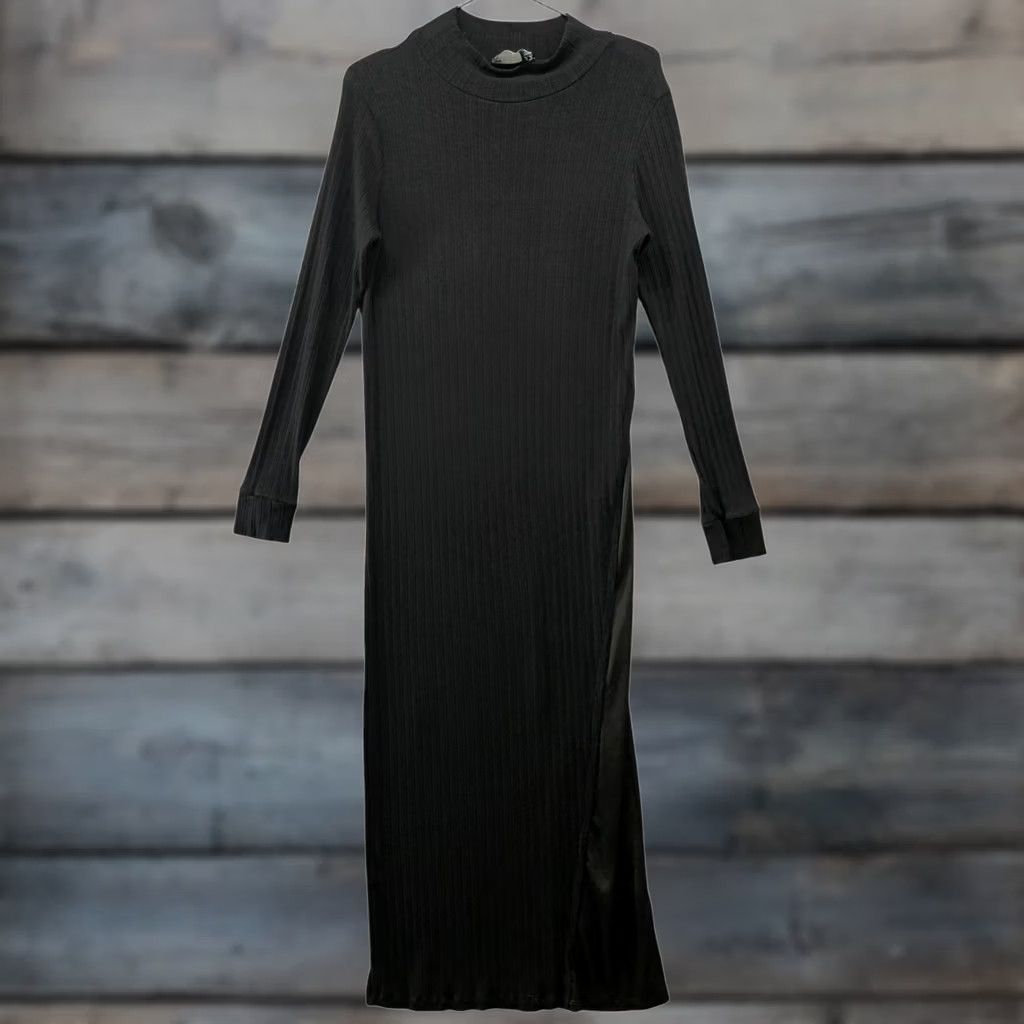 Asos ASOS Long Sleeve Ribbed Maxi T Shirt Dress Womens 4 Black Mock Neck Jersey Dress Maxi Shirt Womens 4 Black Mock Neck Jersey Vestigible? Size S / US 4 / IT 40 - 1 Thumbnail