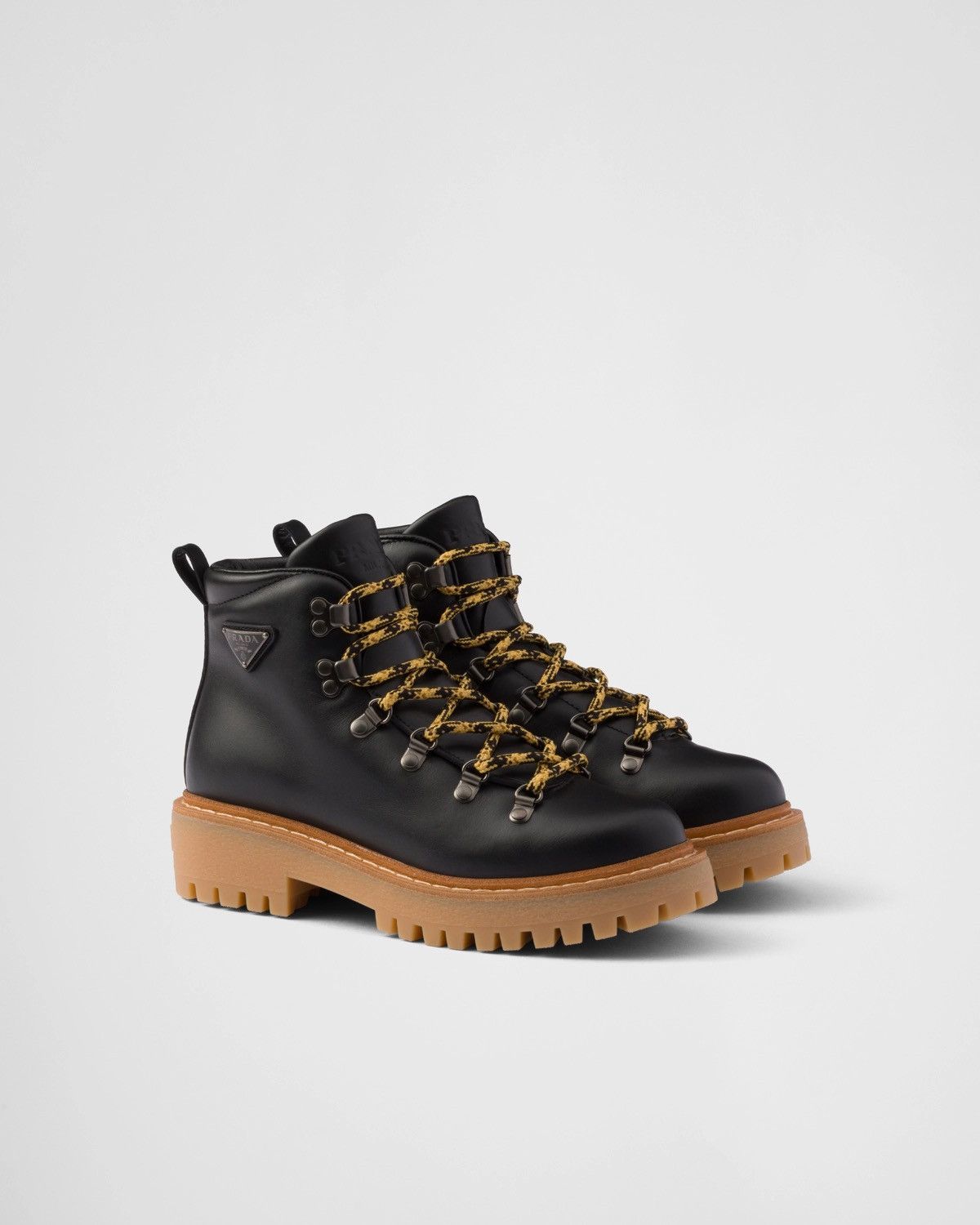 Prada St. Moritz Leather Lace Up Boots with triangle logo Size US 8 / EU 41 - 2 Thumbnail