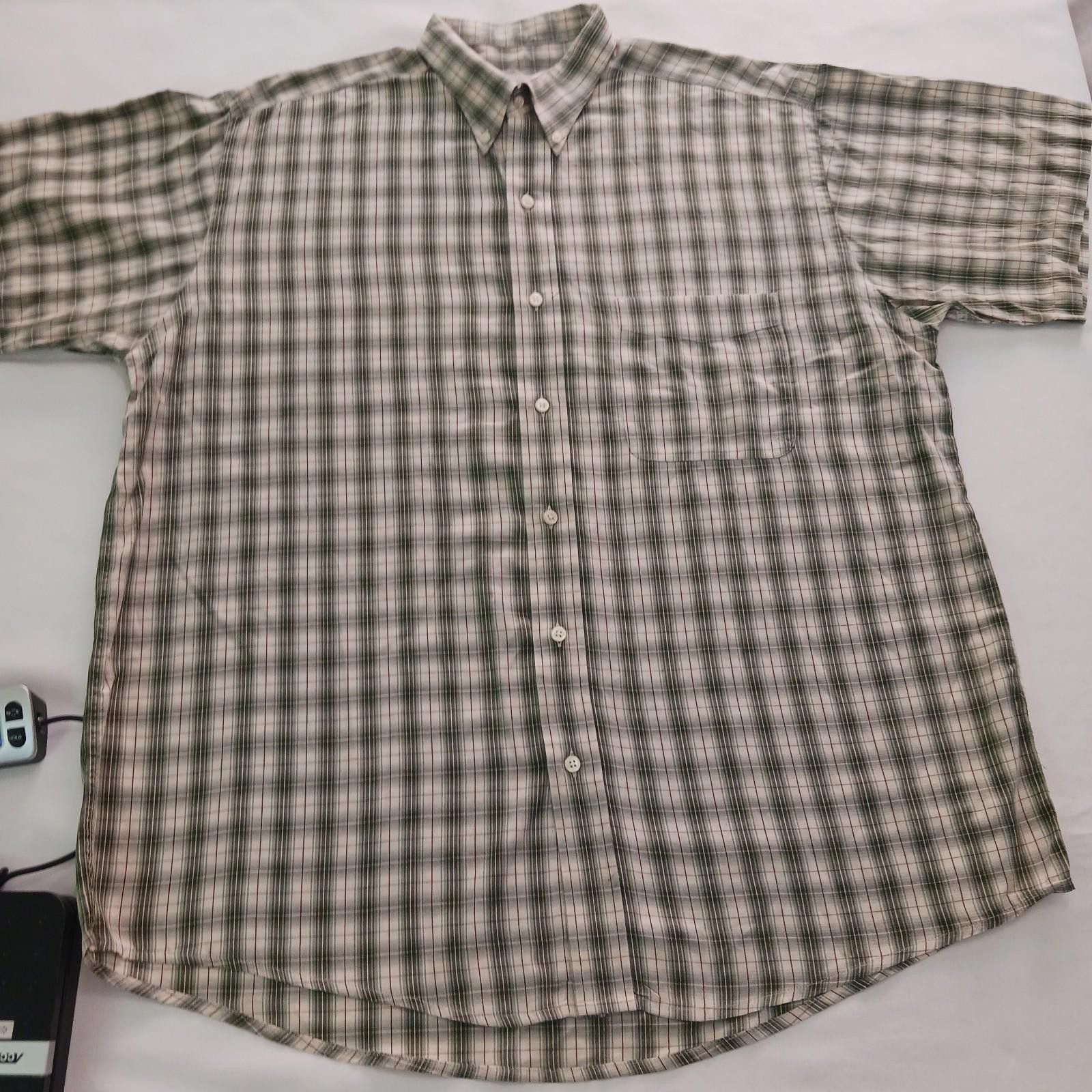 Designer Arturo Calle Men's Cotton Green/Beige Plaid Shirt XL Size US XL / EU 56 / 4 - 9 Thumbnail