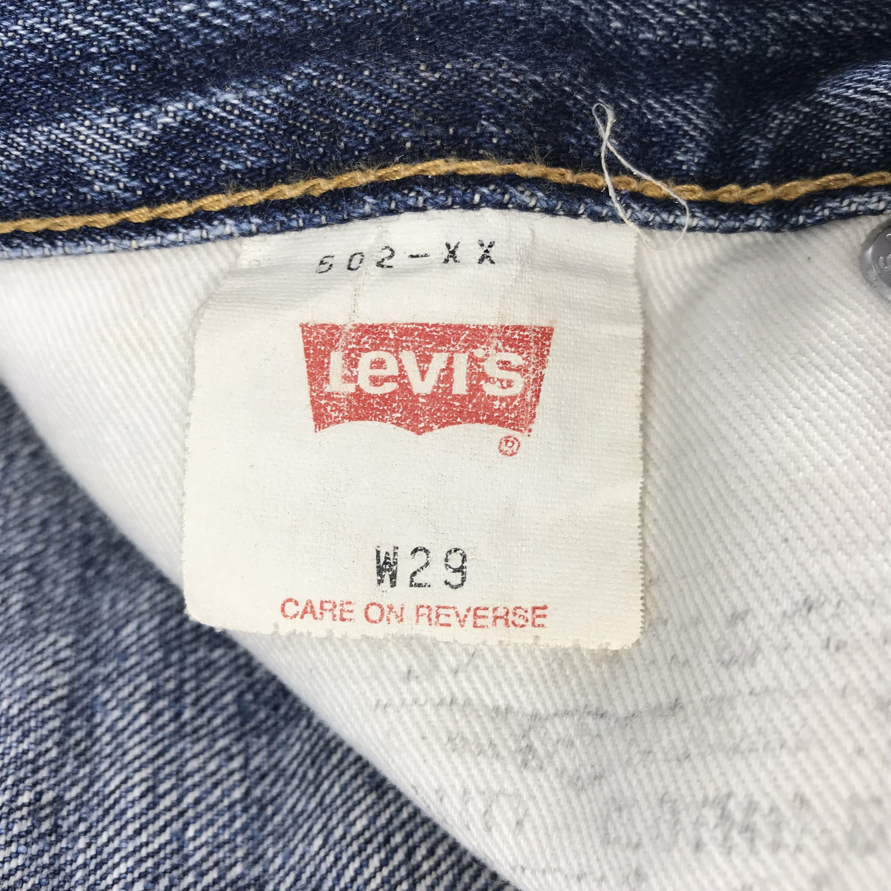 Levi's Vintage Levis 502 Big E Selvedge Jean Distress Denim KJ3469 Size US 29 - 16 Thumbnail