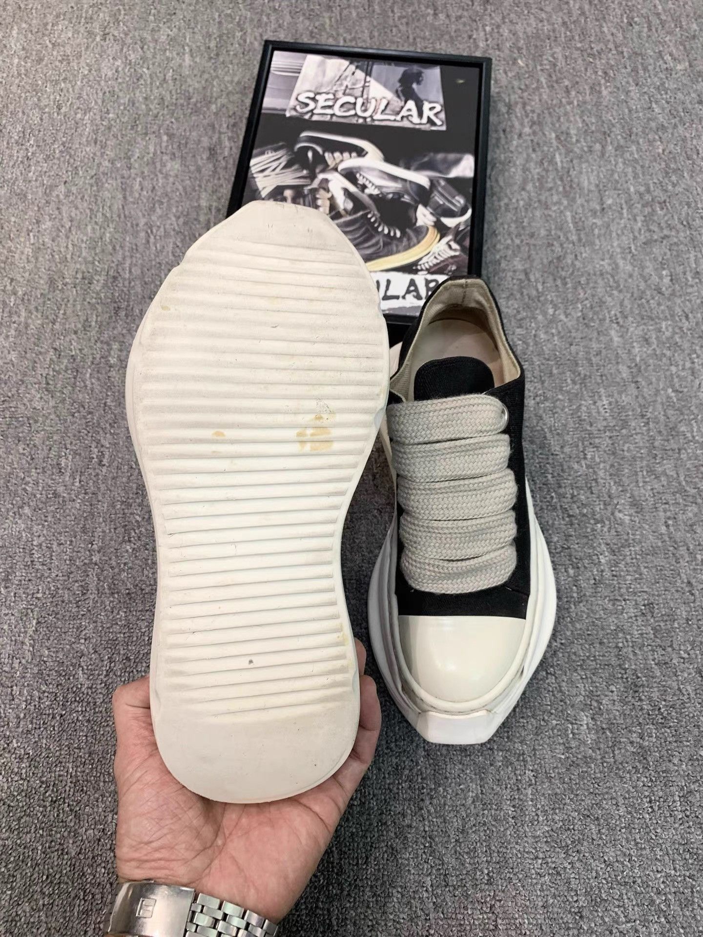 Rick Owens Rick Owens 22SS Thick-Lace Platform Low Sneakers K34 Size US 7 / IT 37 - 8 Thumbnail