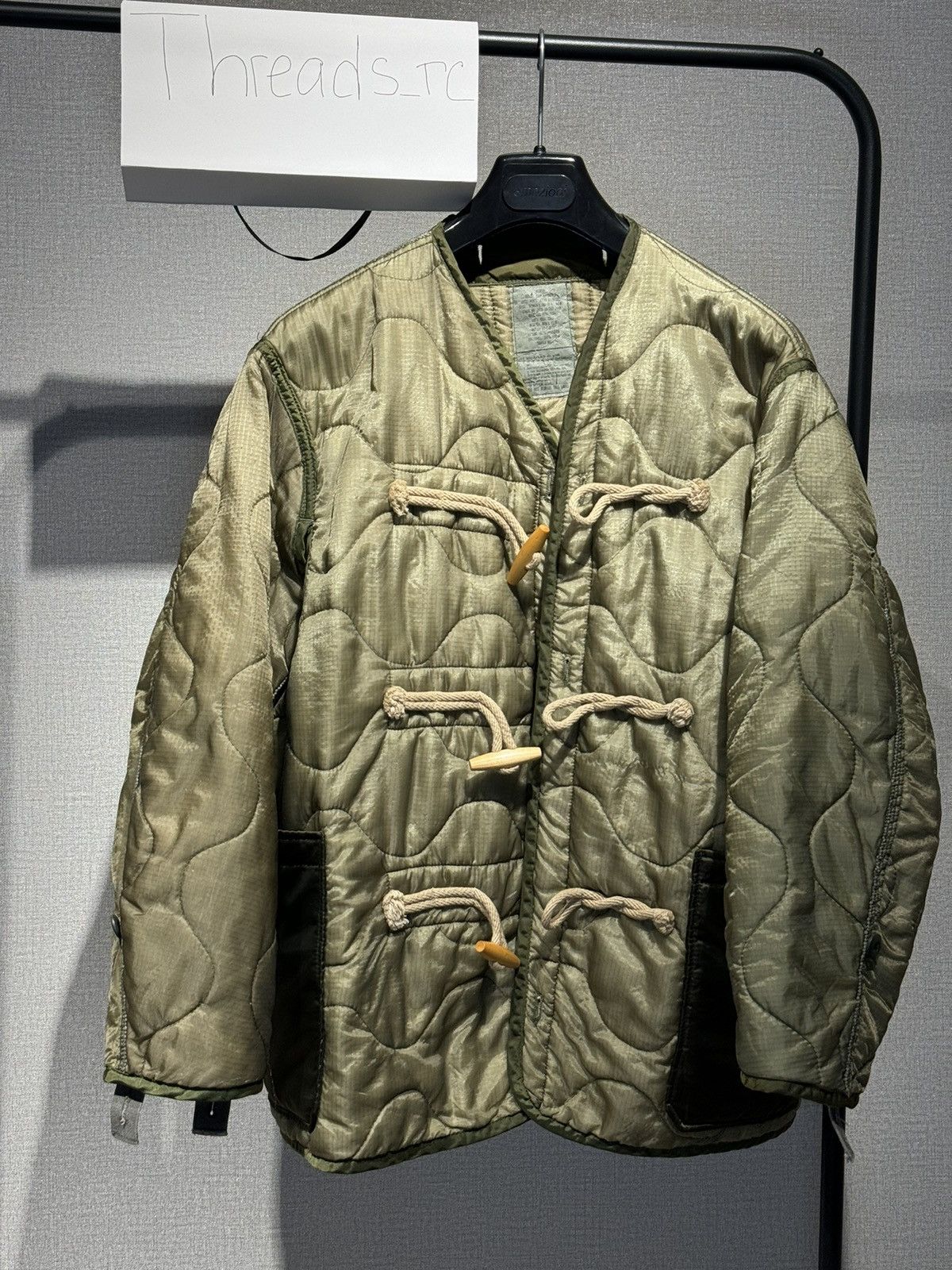 image of R13 Refurbished Quilted Jacket in Olive, Women's