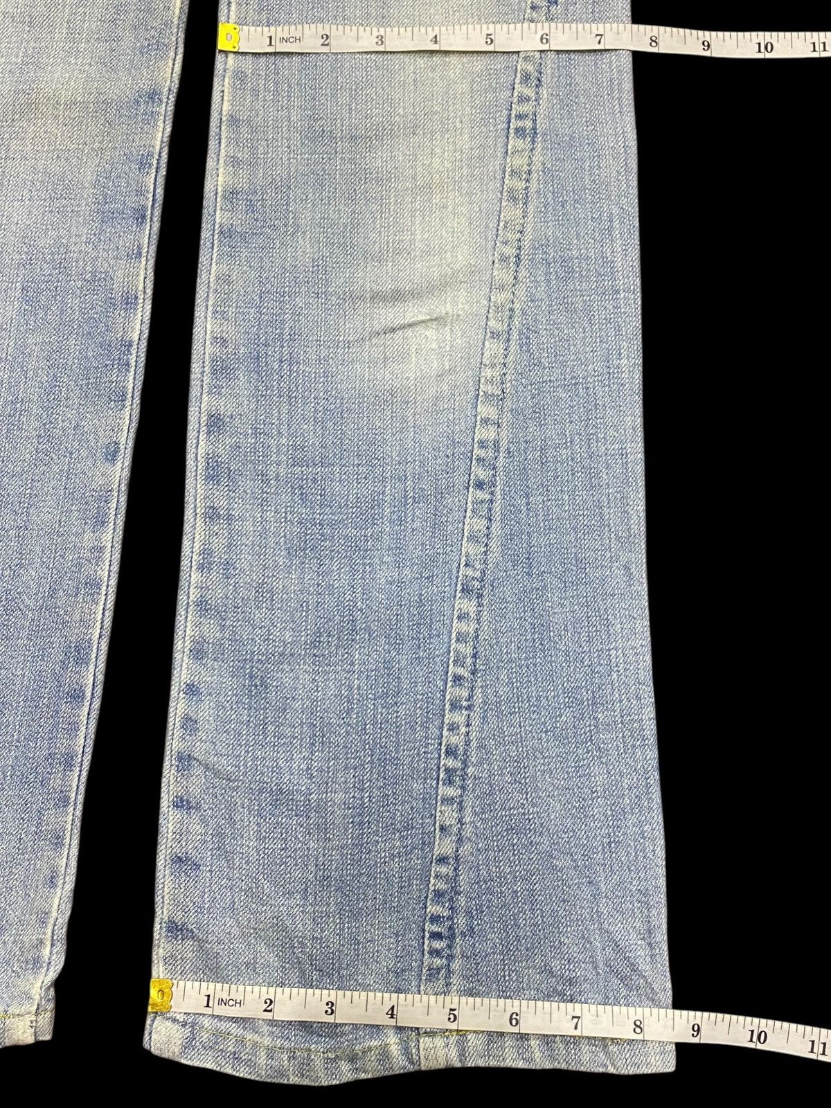 Japanese Brand Vintage Nouvelle Aggressive Woman Faded Flare Jeans Size 28" / US 6 / IT 42 - 17 Thumbnail