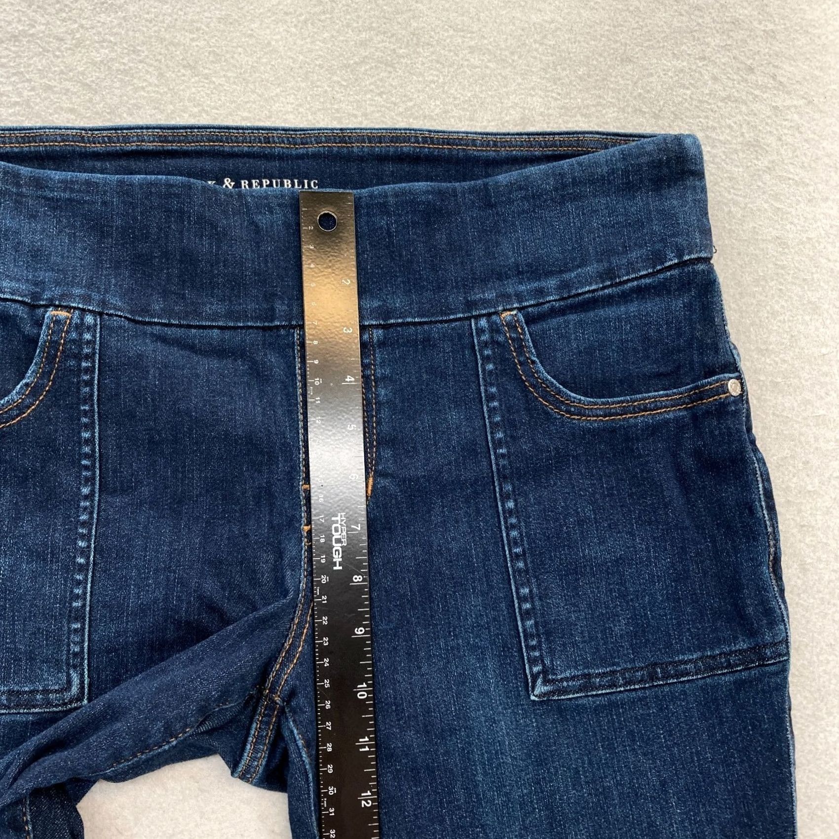 Vintage Rock & Republic Jeans Womens 16S Dark Wash Denim RX Fever Legging Pull On Grunge Size 38" / US 16 / IT 52 - 7 Thumbnail