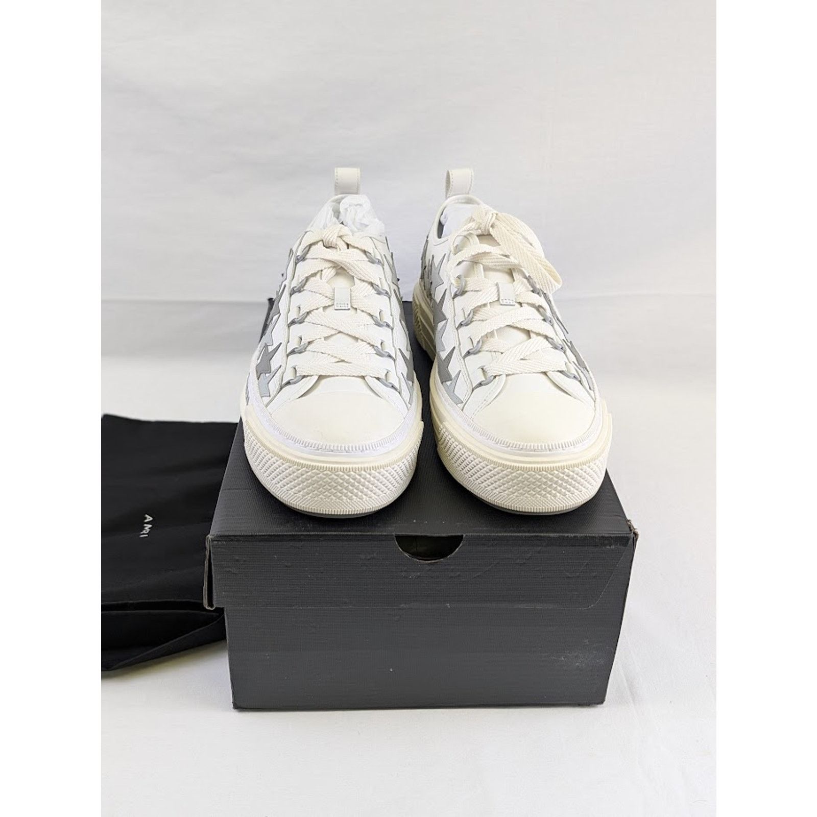 Amiri o1rshd1 Stars Court Low-Top Sneakers in White/Grey Size US 14 / EU 47 - 15 Thumbnail