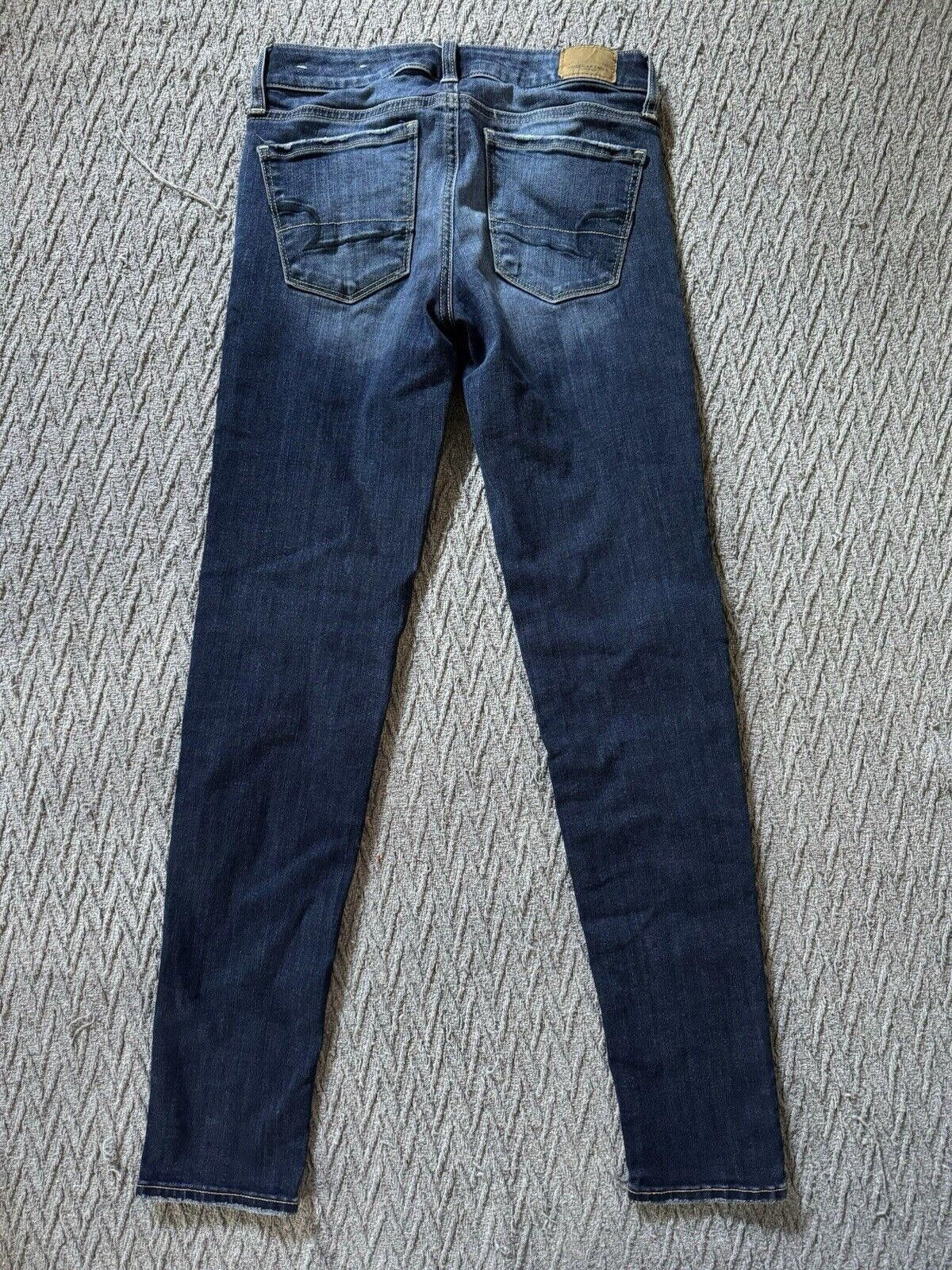 Designer American Eagle Skinny Womens Jeans Size 2 Long Super Stretch Size 26" / US 2 / IT 38 - 2 Thumbnail