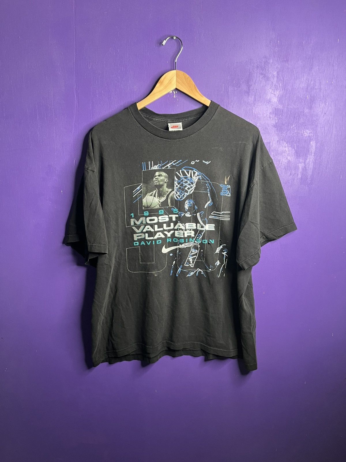 Nike × Vintage Vintage 1995 Nike David Robinson MVP t-shirt Size US XL / EU 56 / 4 - 1 Thumbnail