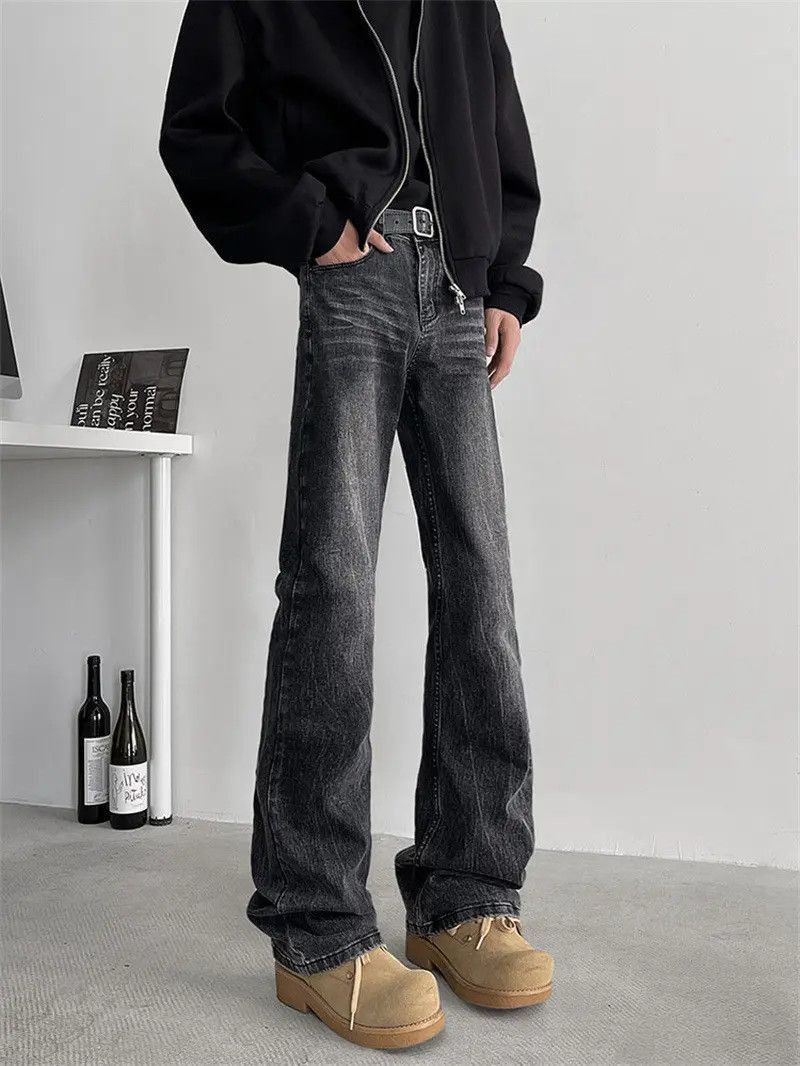 Japanese Brand Retro straight leg washed zipper jeans Size US 32 / EU 48 - 3 Thumbnail