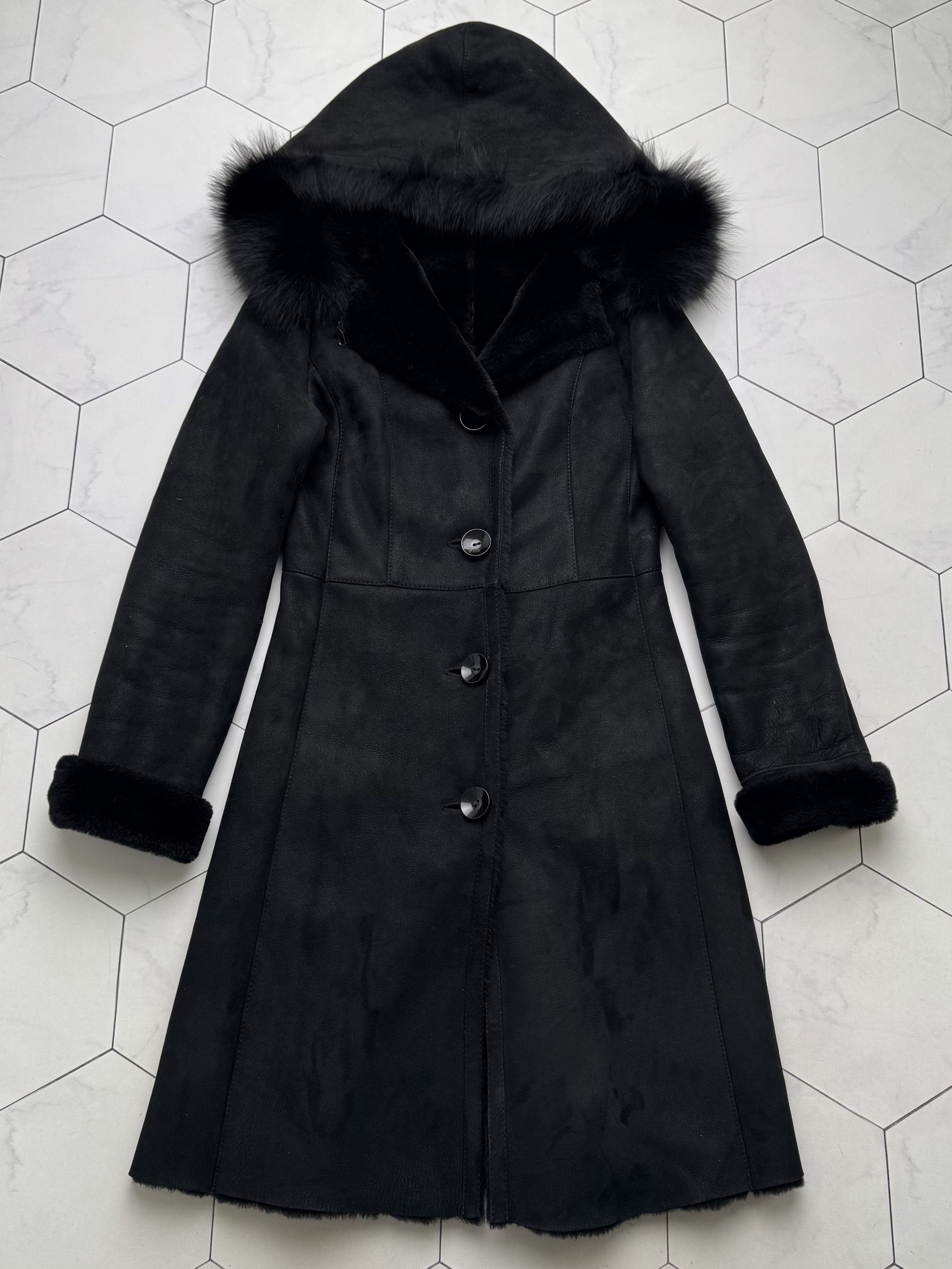 Vintage Vintage Real Sheepskin Coat Hooded Shearling Leather Coat B4 Size S / US 4 / IT 40 - 6 Thumbnail