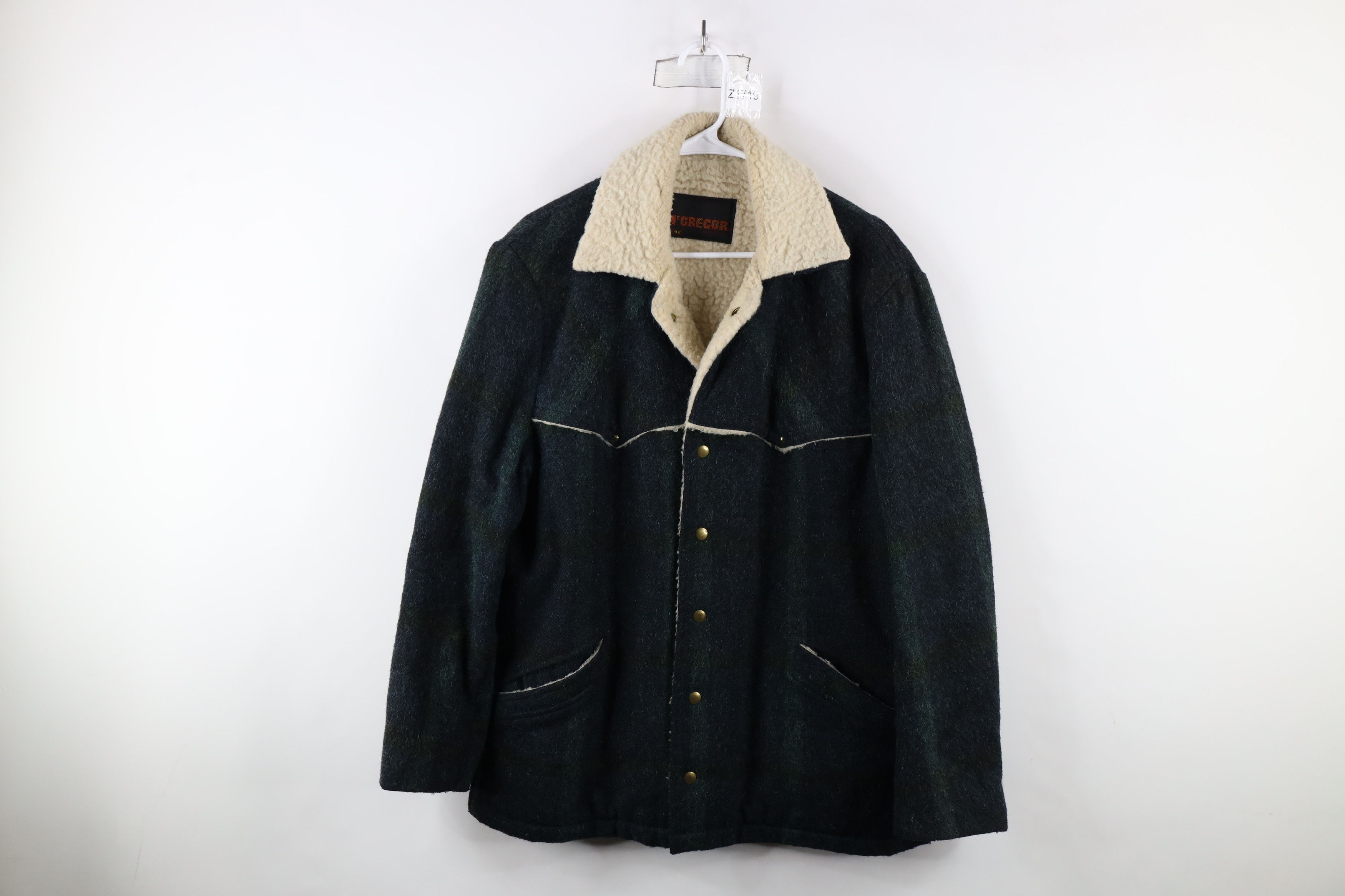 Vintage Vtg 50s 60s McGregor Deep Pile Fleece Wool Jacket USA Size US L / EU 52-54 / 3 - 1 Thumbnail