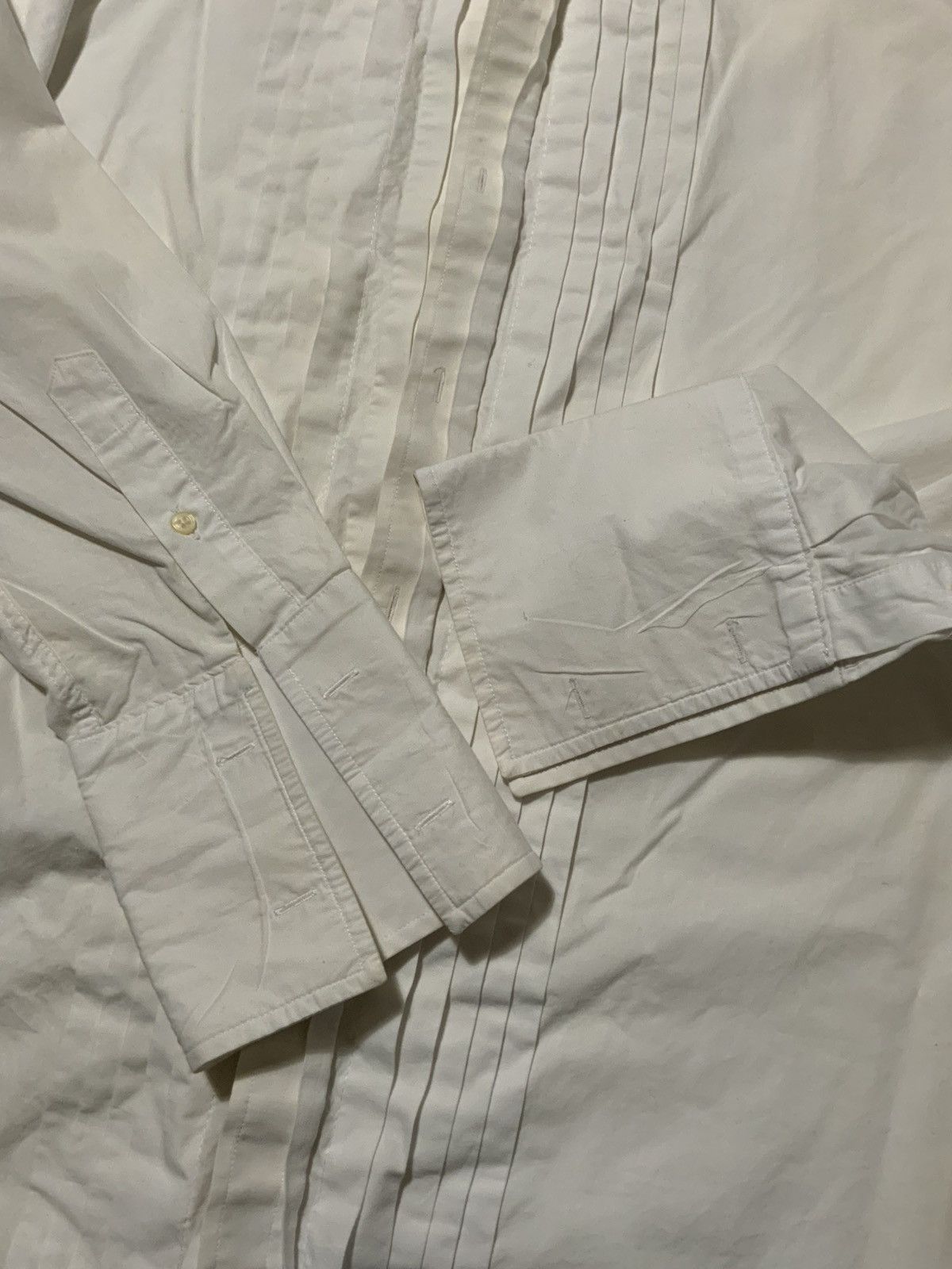 Pierre Balmain × Vintage Pierre Balmain Plisse French Cuff Tuxedo Ruffled Dress Shirt Size US M / EU 48-50 / 2 - 6 Thumbnail