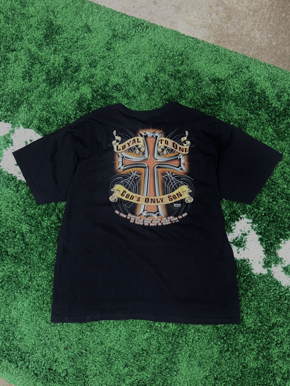 Vintage Gildan Chrome Cross Christ Tee XL Chopper Biker