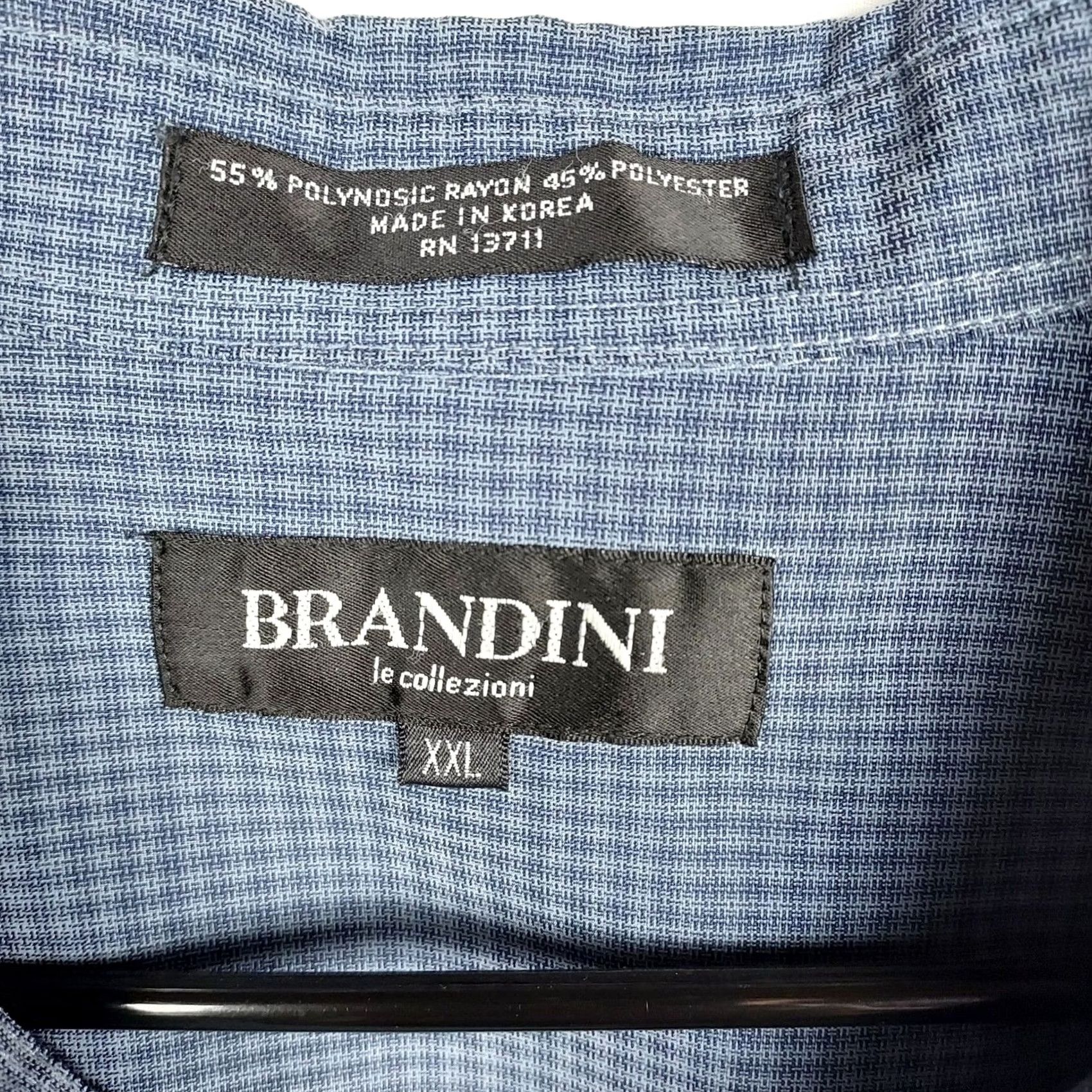 Vintage VINTAGE? No — Brandini Le Collezioni Men’s Casual Button-Down Shirt XXL Blue Gingham Rayon Shirt Men 2XL Blue Gingham Casual Button-Up Shirt Size US XXL / EU 58 / 5 - 3 Thumbnail