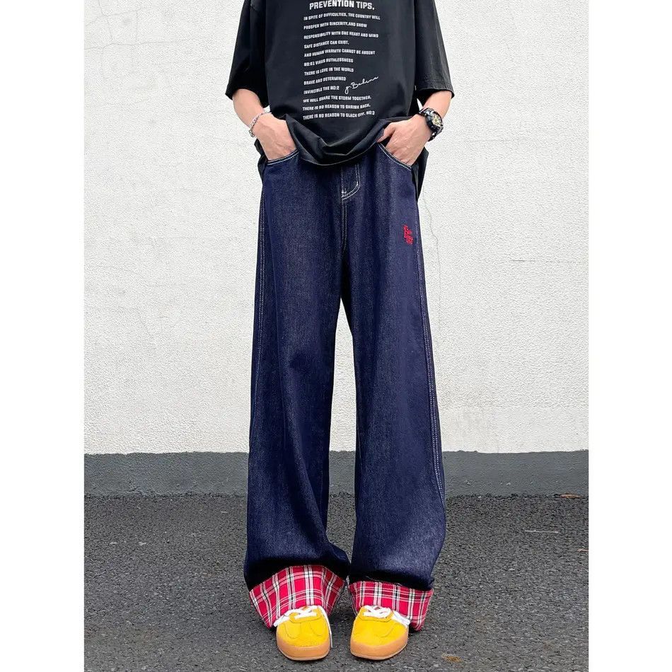 Japanese Brand Retro loose wide leg patchwork jeans Size US 32 / EU 48 - 5 Thumbnail