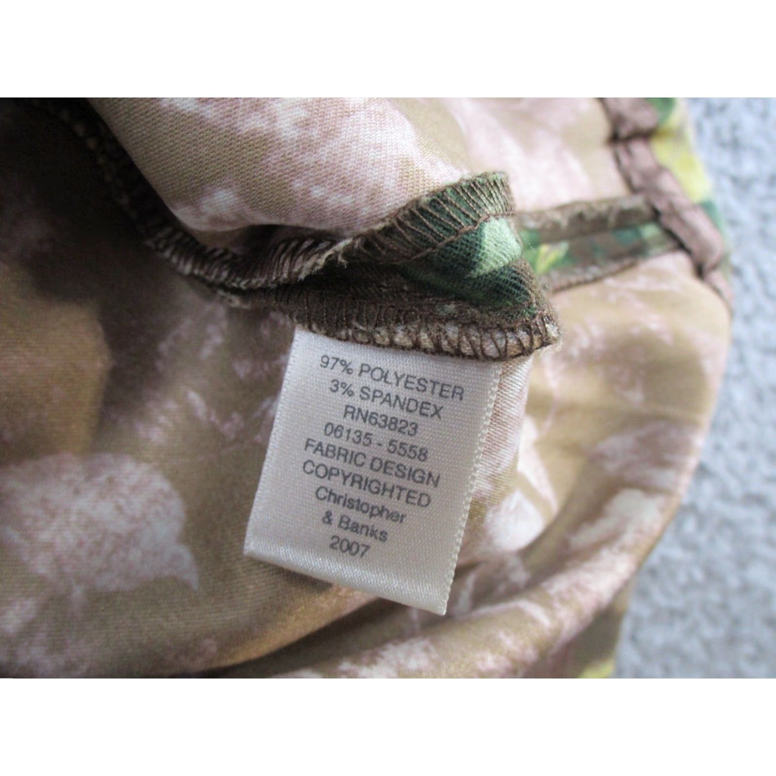 Vintage VINTAGE Christopher & Banks Skirt Green Floral A-Line Midi Unlined Stretch Boho Casual Womens M Green Floral Hippie 90s? Size 32" / US 10 / IT 46 - 5 Thumbnail