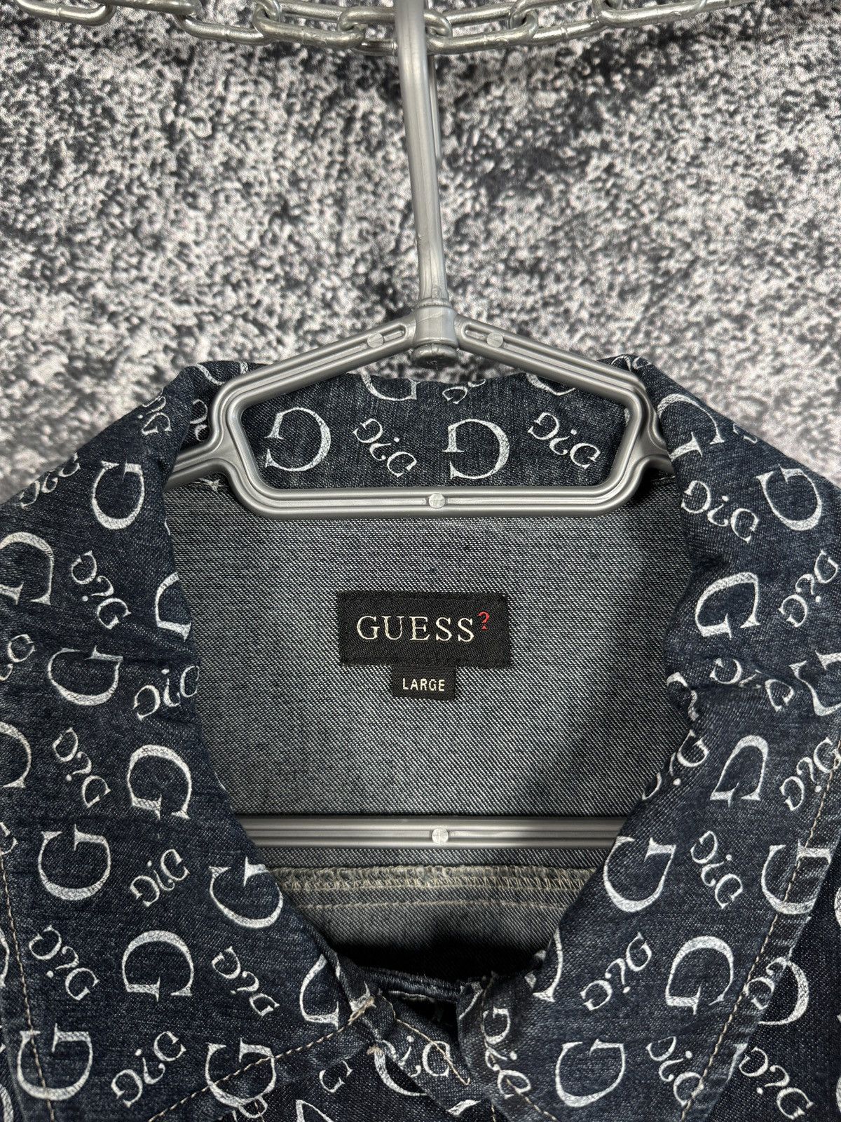 Guess GUESS Vintage Denim Jacket Monogram Logo Italy Size L Size L / US 10 / IT 46 - 7 Thumbnail