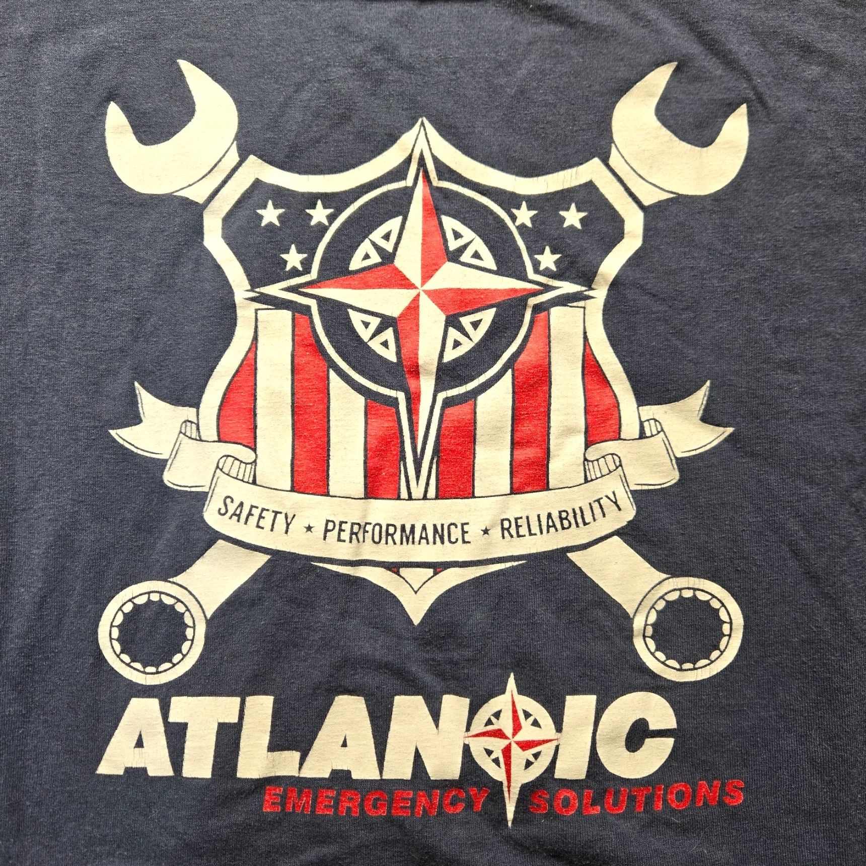 Vintage Atlantic Blu e Tee T-Shirt Short Sleeve Men L Blue Shirt USA 90s? Size US L / EU 52-54 / 3 - 2 Thumbnail