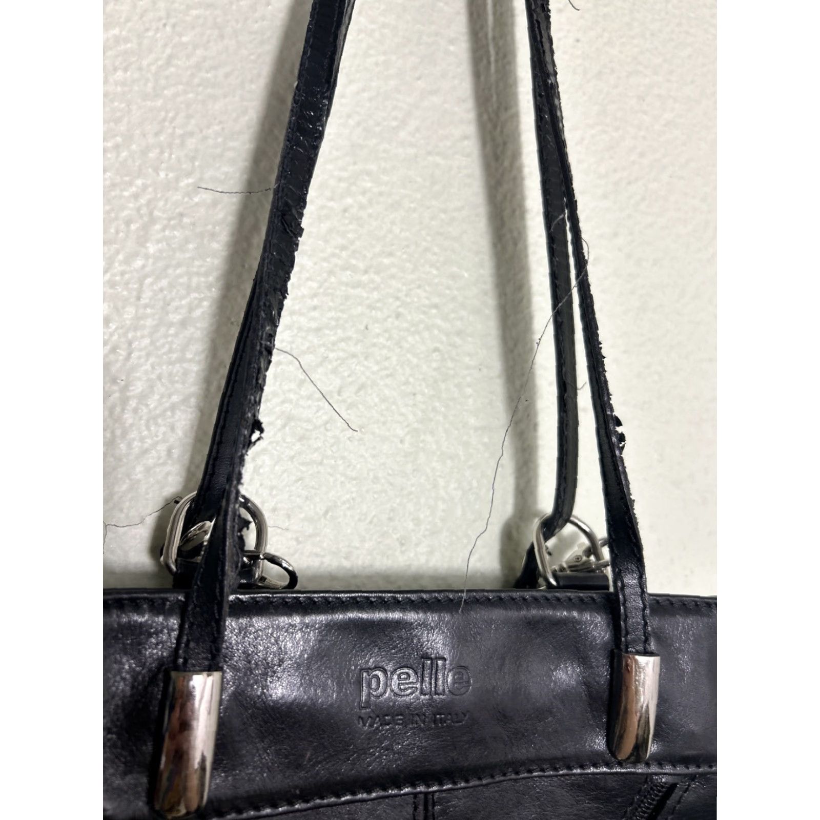 Vintage VINTAGE Pelle Leather Mini Backpack Purse Black Womens 9x9x3 Italy Flaws Size ONE SIZE - 3 Thumbnail