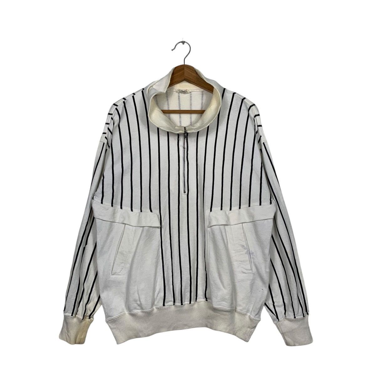 Japanese Brand Japanese Brand Black Pia Stripe Half Zipper Sweater Size US M / EU 48-50 / 2 - 1 Thumbnail