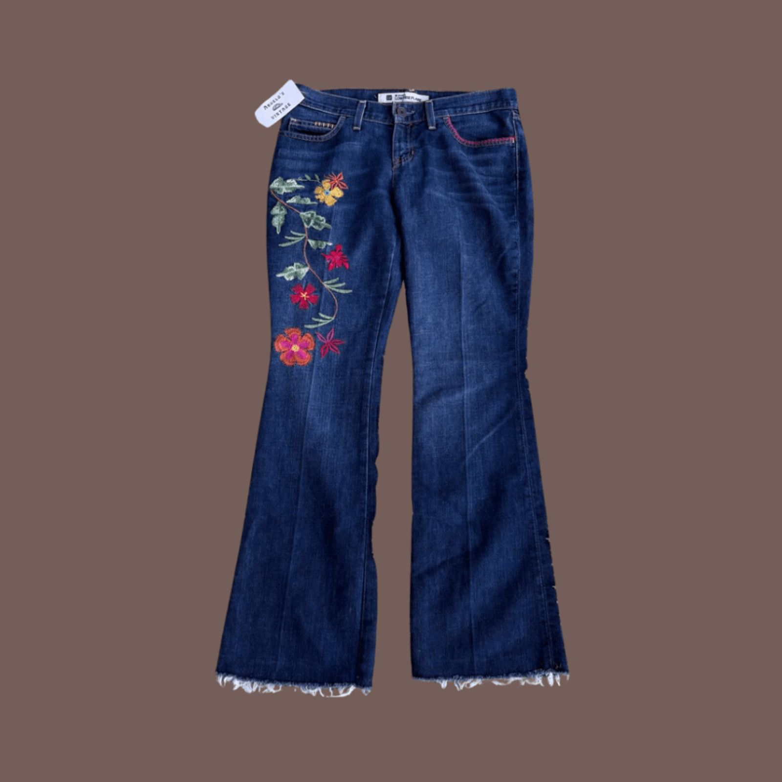 Gap VTG Y2K Flare Jeans | GAP Embroidered Boho | Size 6 Size 28" / US 6 / IT 42 - 1 Thumbnail
