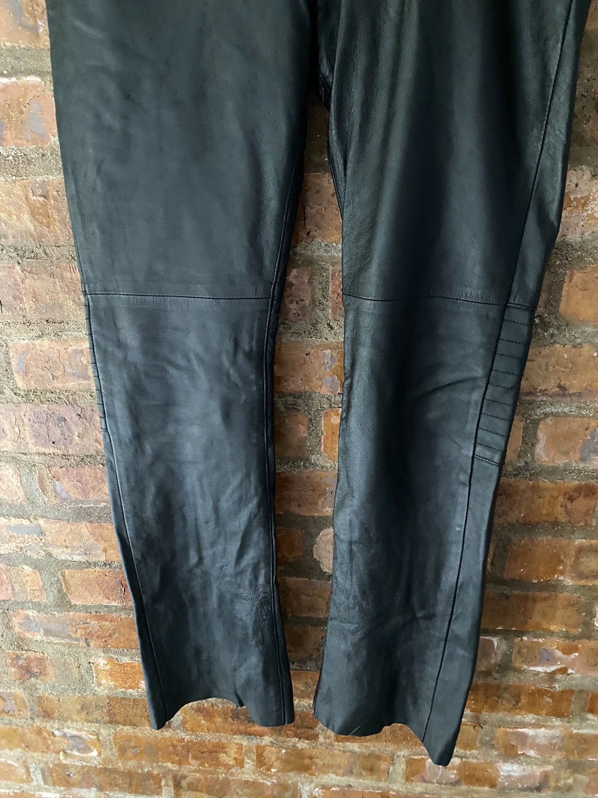 NO ID 2000s Lamb Leather Rider Zipper pants Size US 33 - 4 Thumbnail